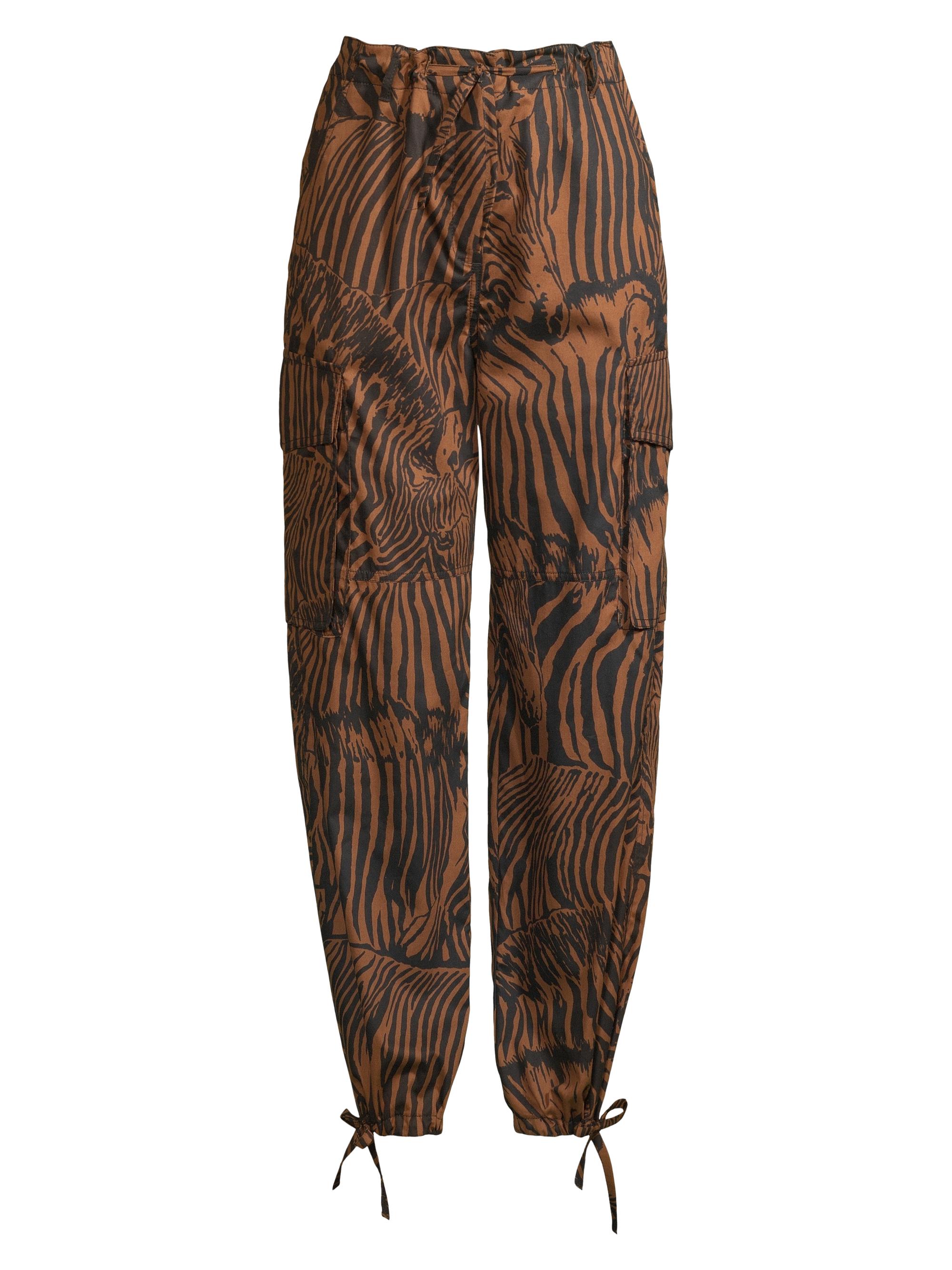 Weekend Max Mara Women's Periodi Zebra Cotton Drawstring Pants - Brown Zebra