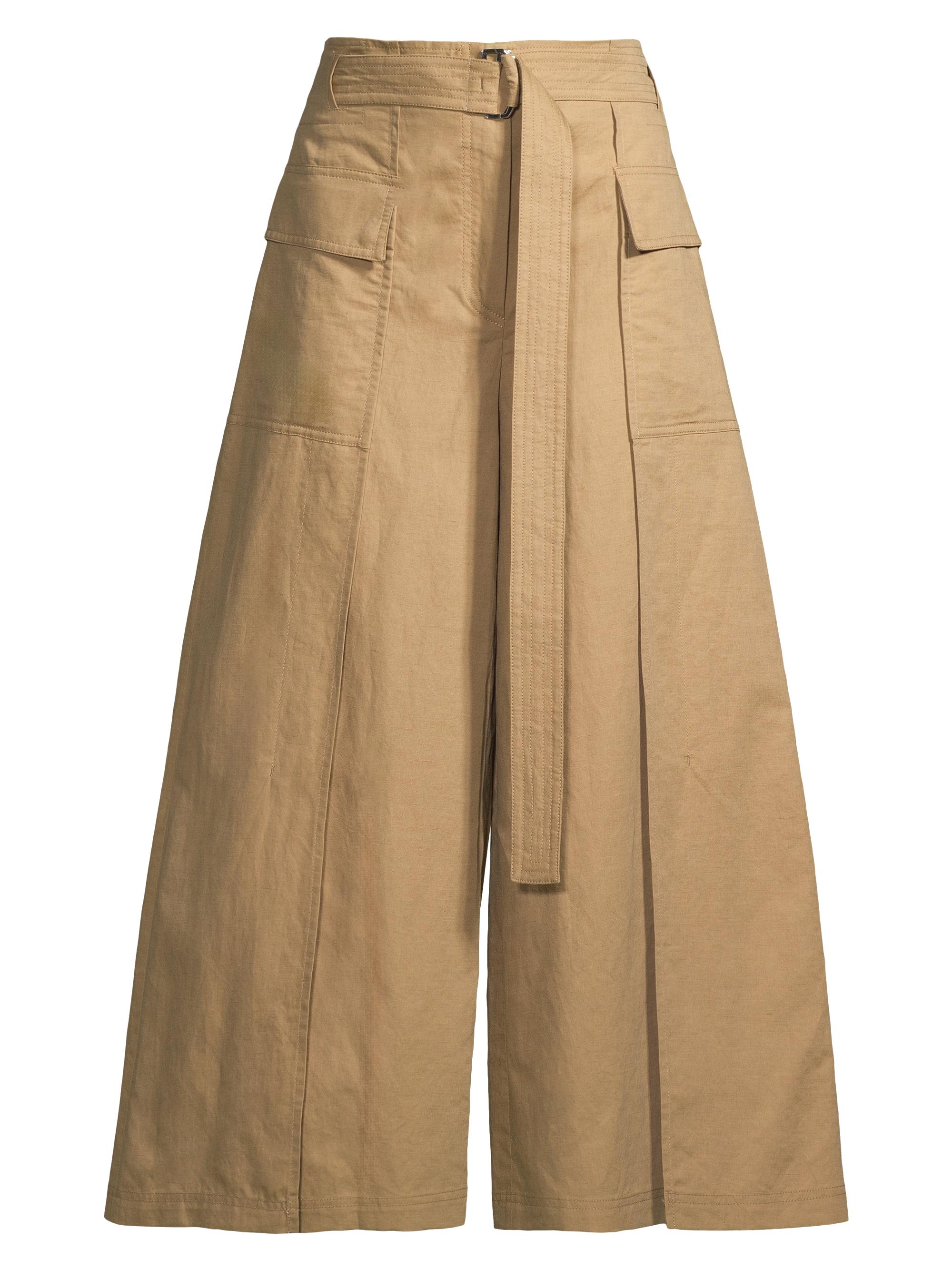 Weekend Max Mara Women's Pinide Cotton & Linen Crop Wide-Leg Pants - Beige