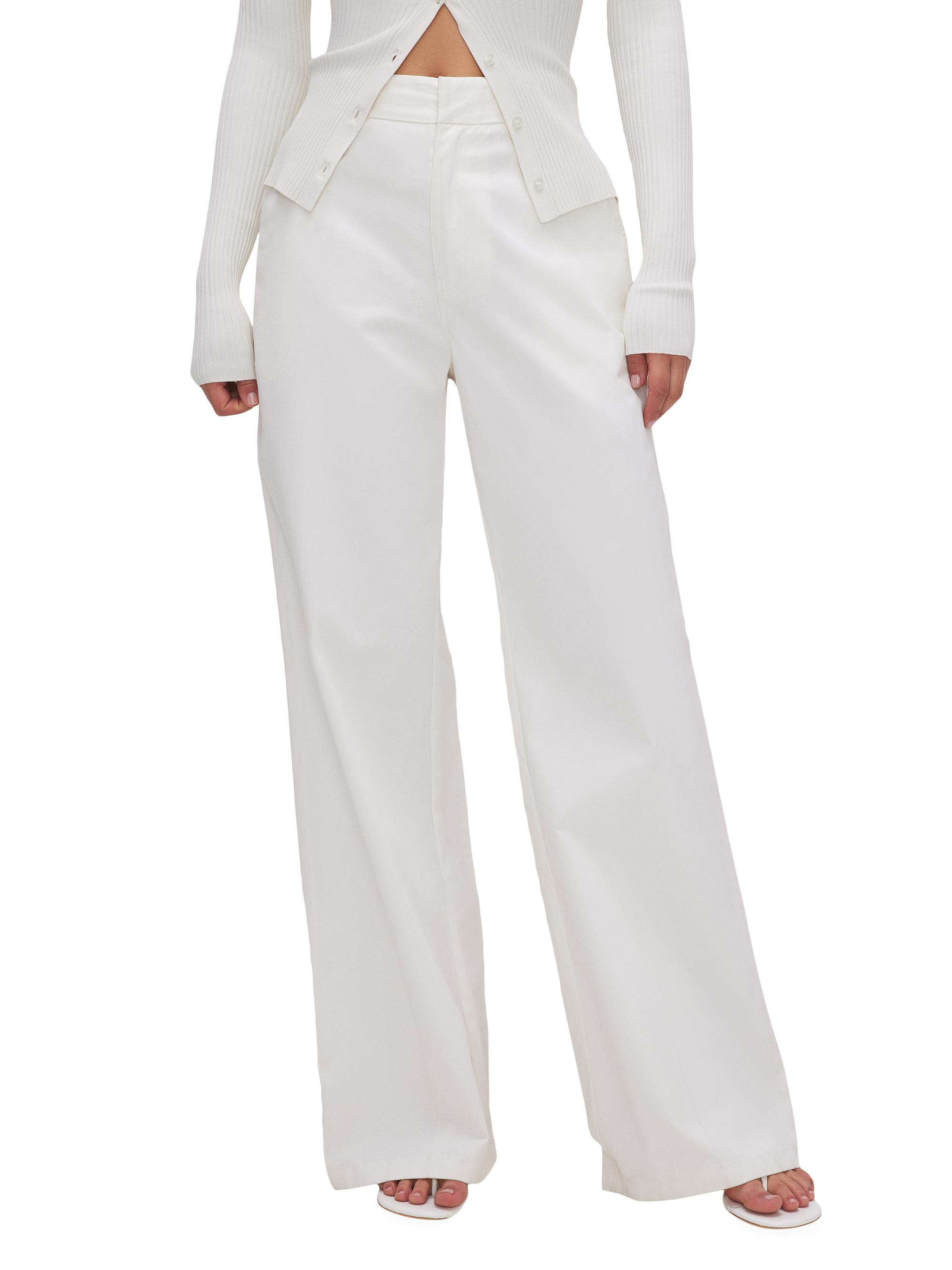 Good American Women's Good Skate Stretch Chino Pants - Cloud White