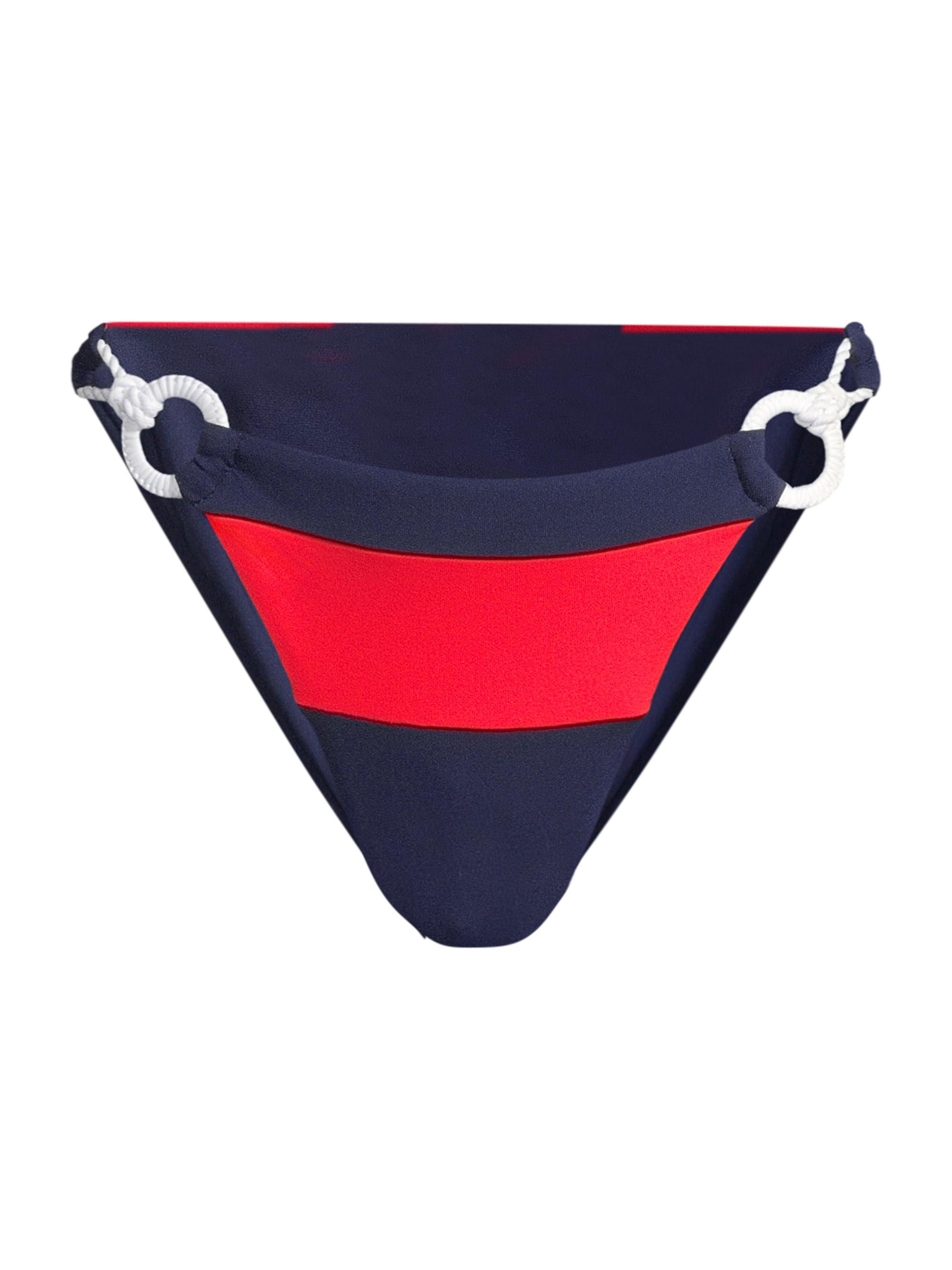 Robin Piccone Women's Babe Knotted Side Bikini Bottom - Navy Combo
