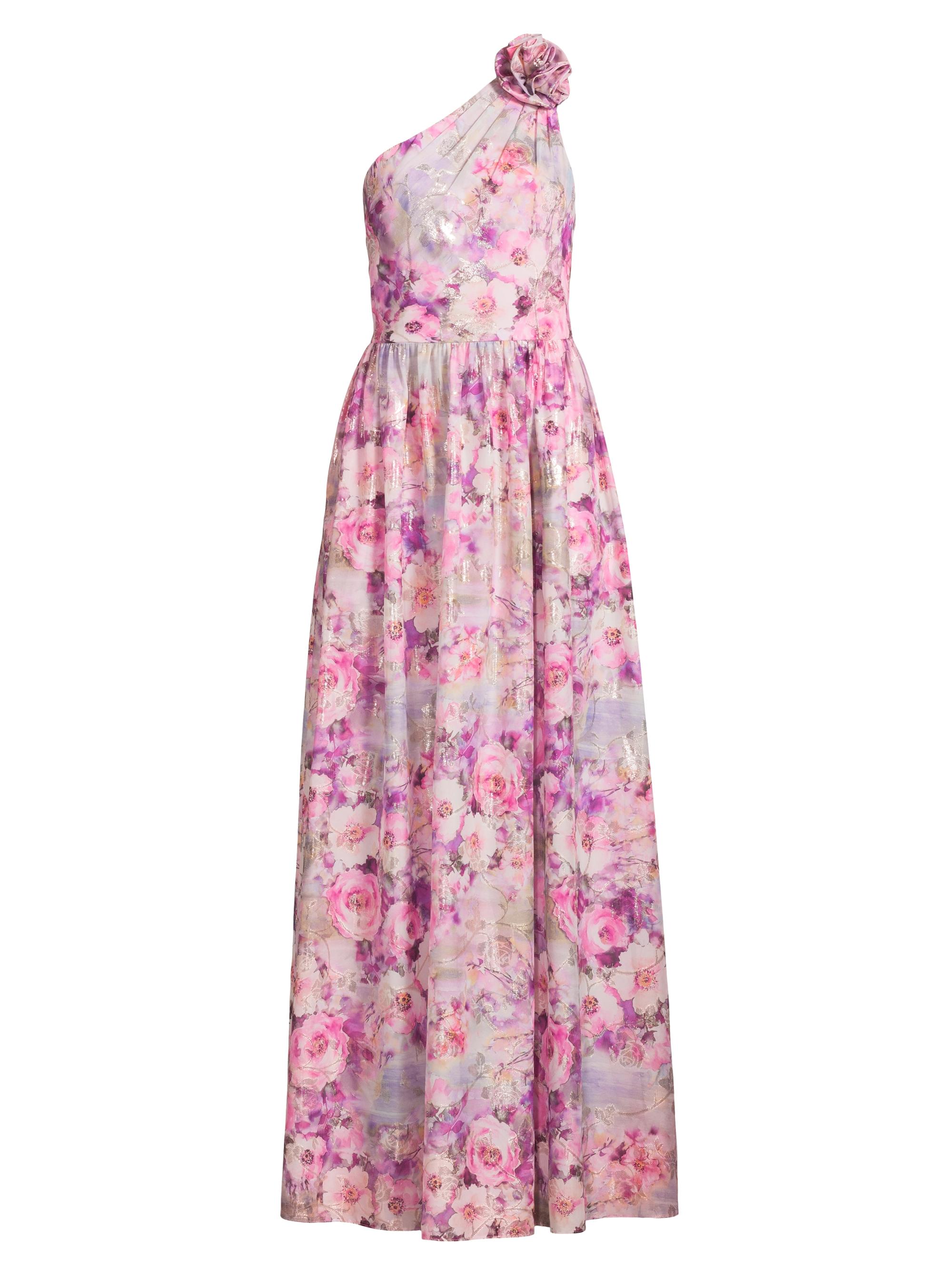 Aidan Mattox Women's Printed Jacquard One-Shoulder Gown - Pink Multi