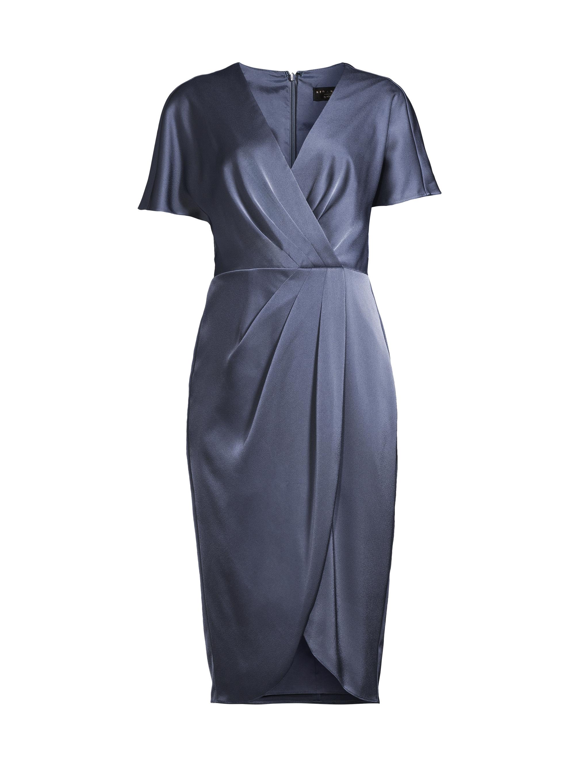 Aidan Mattox Women's Satin Crêpê Midi-Dress - Stormy Sky