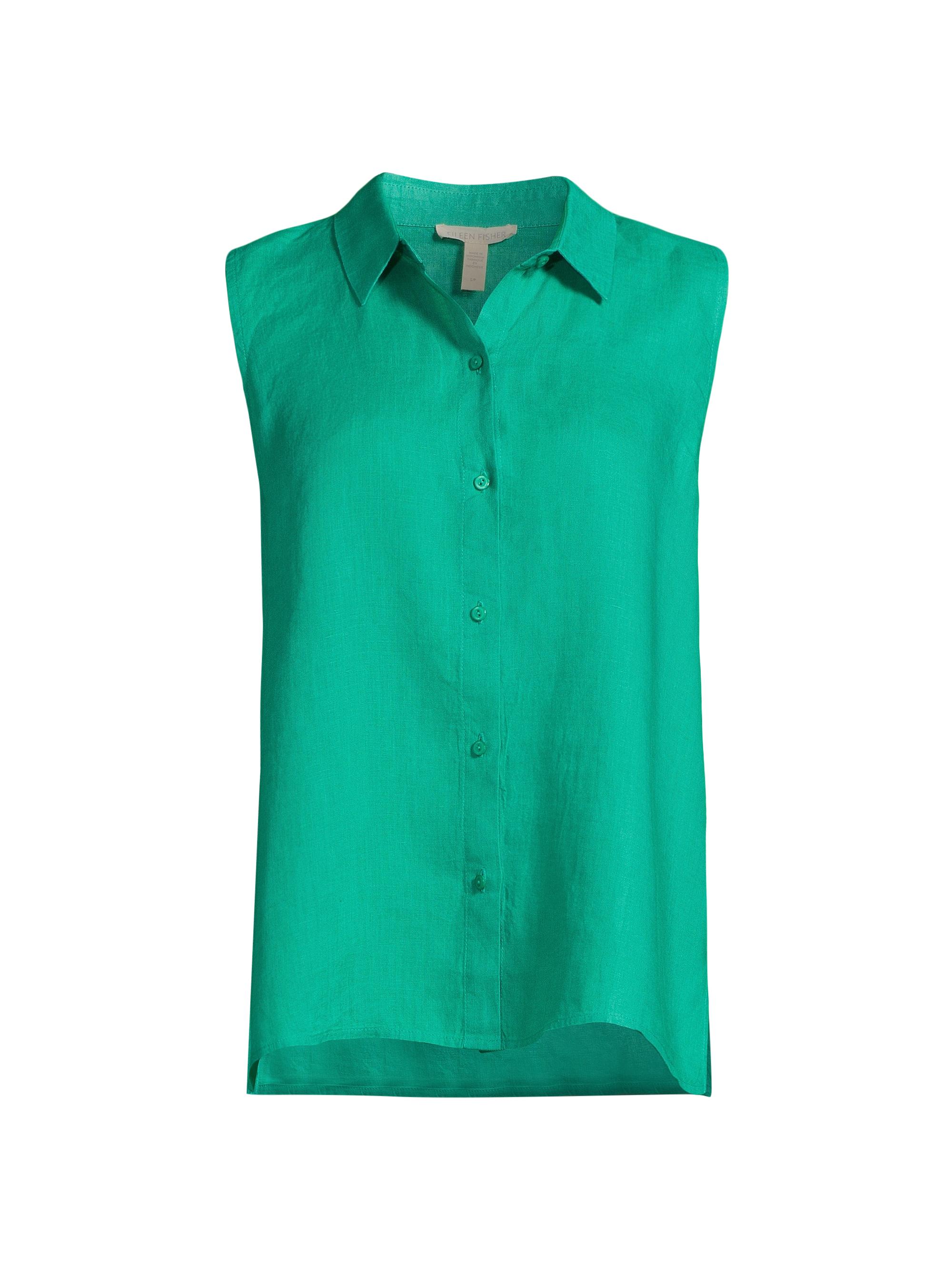 Eileen Fisher Women's Linen Sleeveless Shirt - Sea Star
