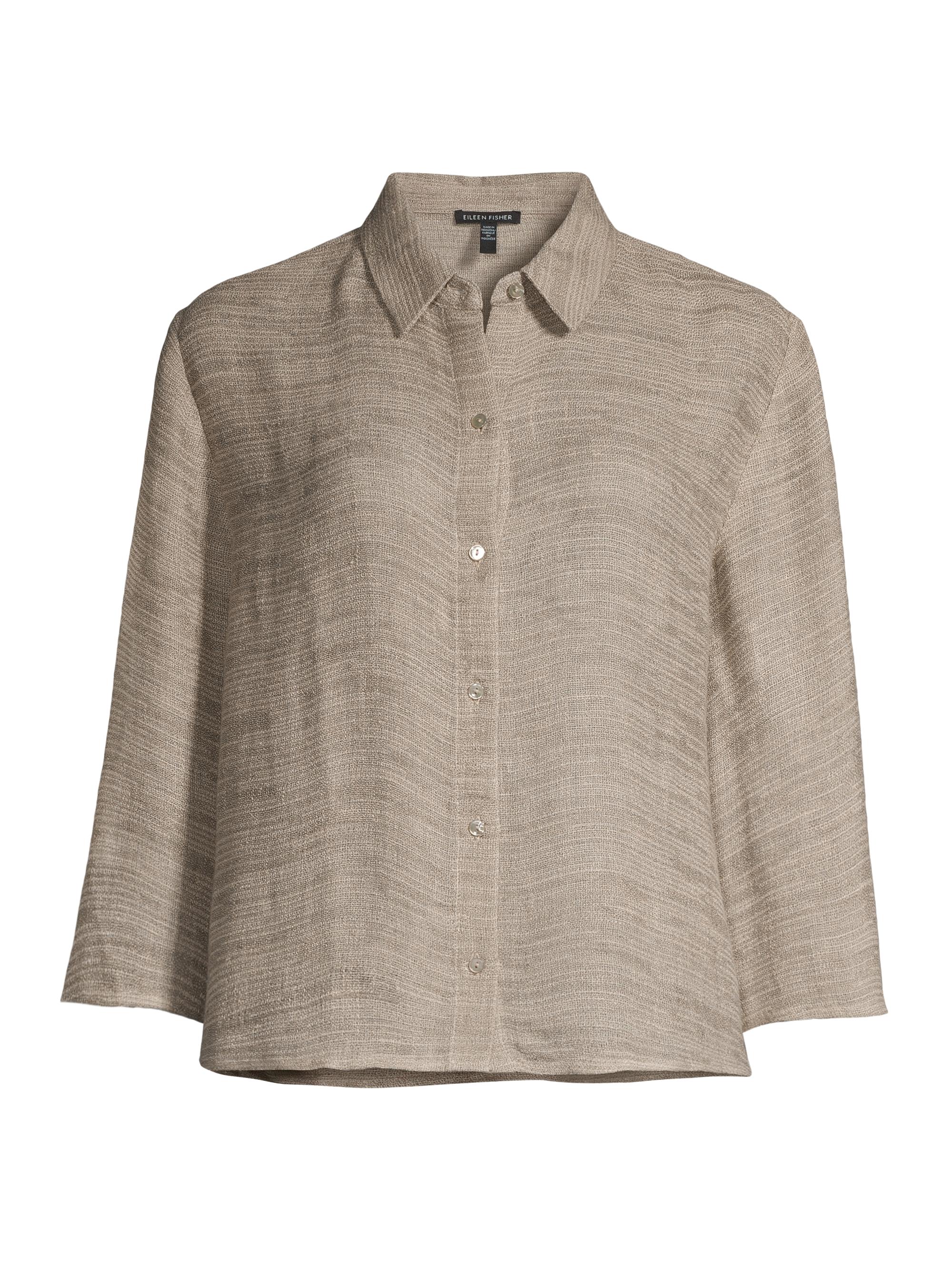 Eileen Fisher Women's Boxy Linen-Blend Shirt - Natural