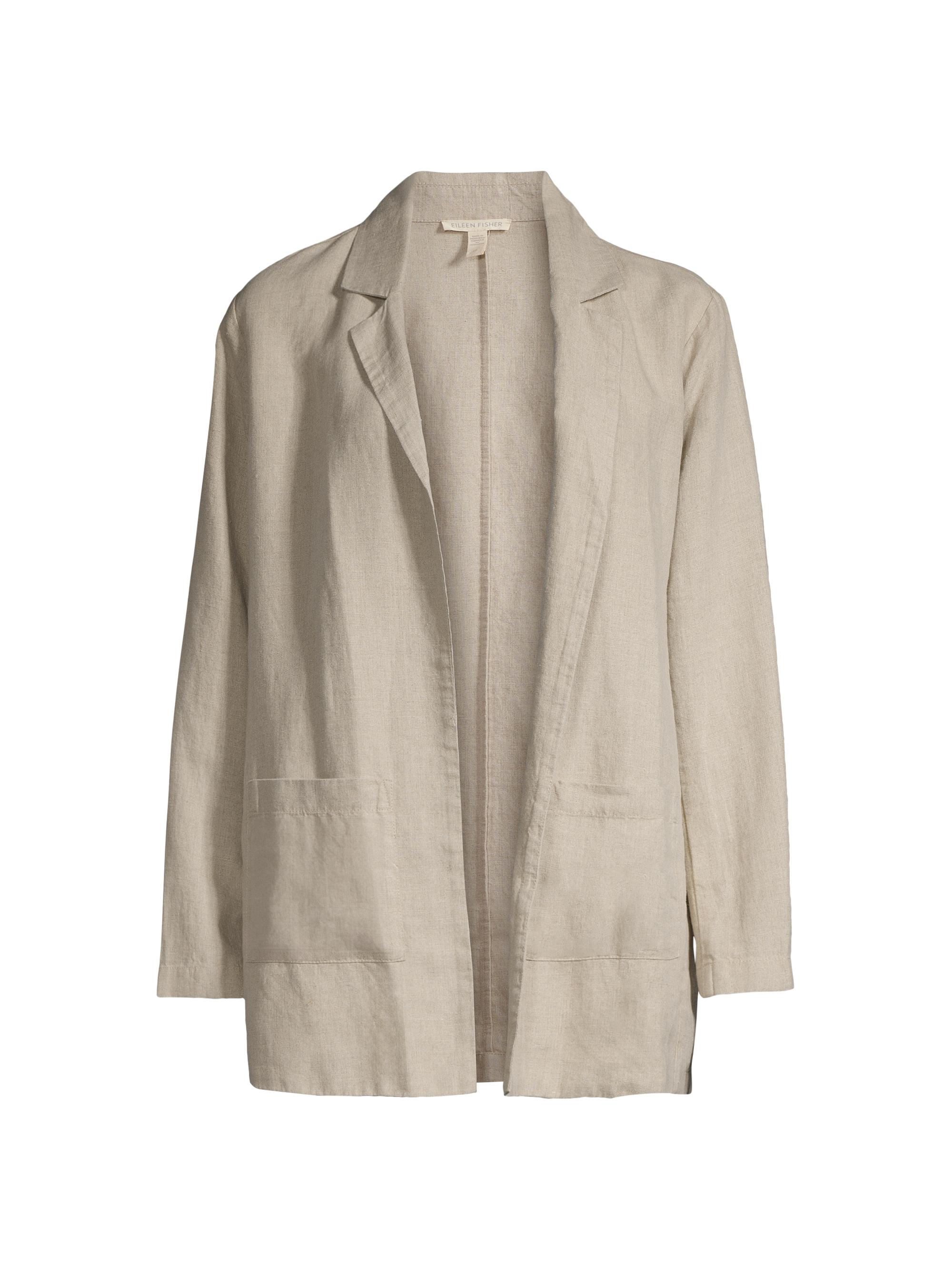 Eileen Fisher Women's Open-Front Linen Blazer - Natural