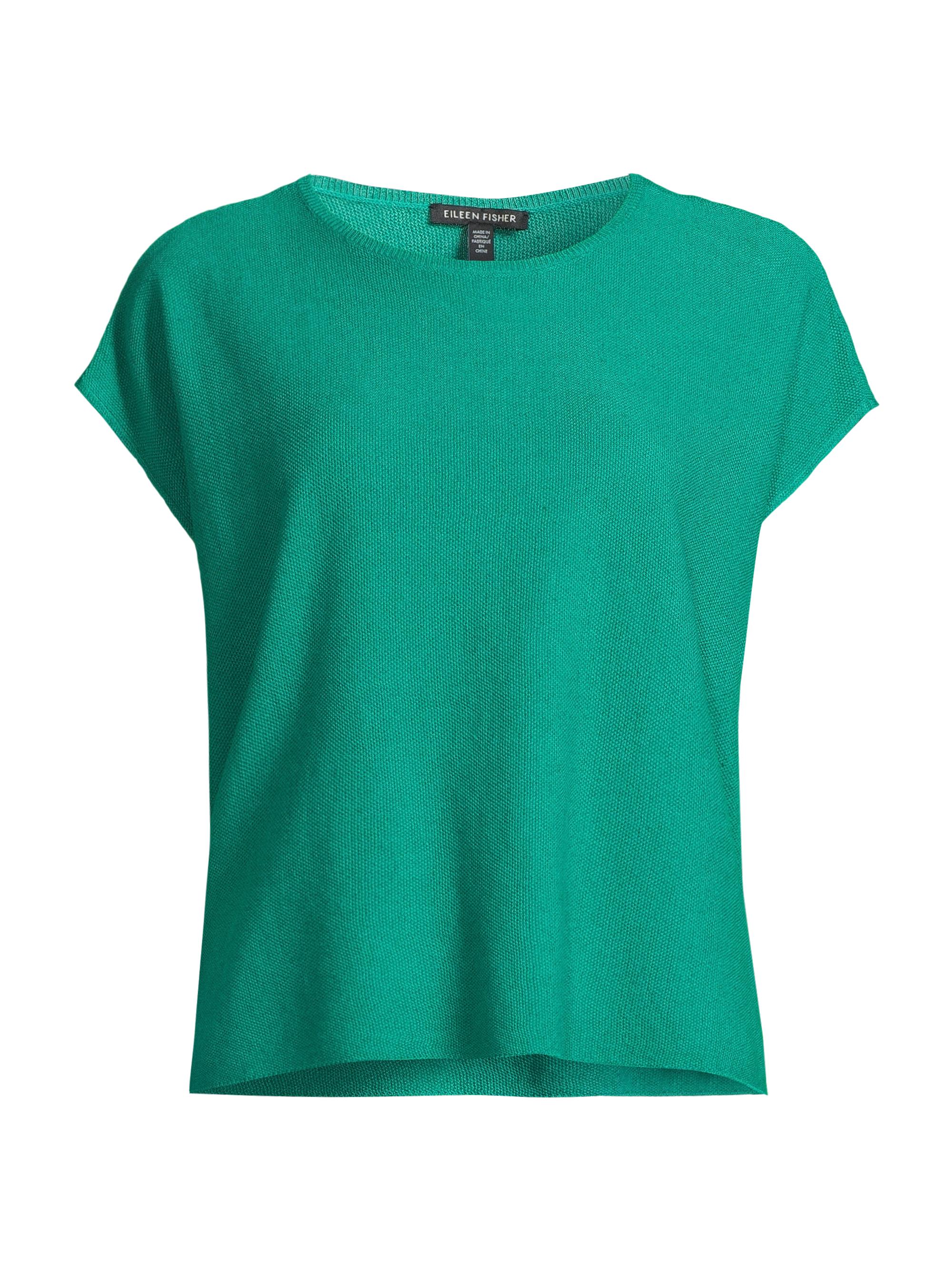 Eileen Fisher Women's Boxy Linen-Blend Pullover Top - Sea Star