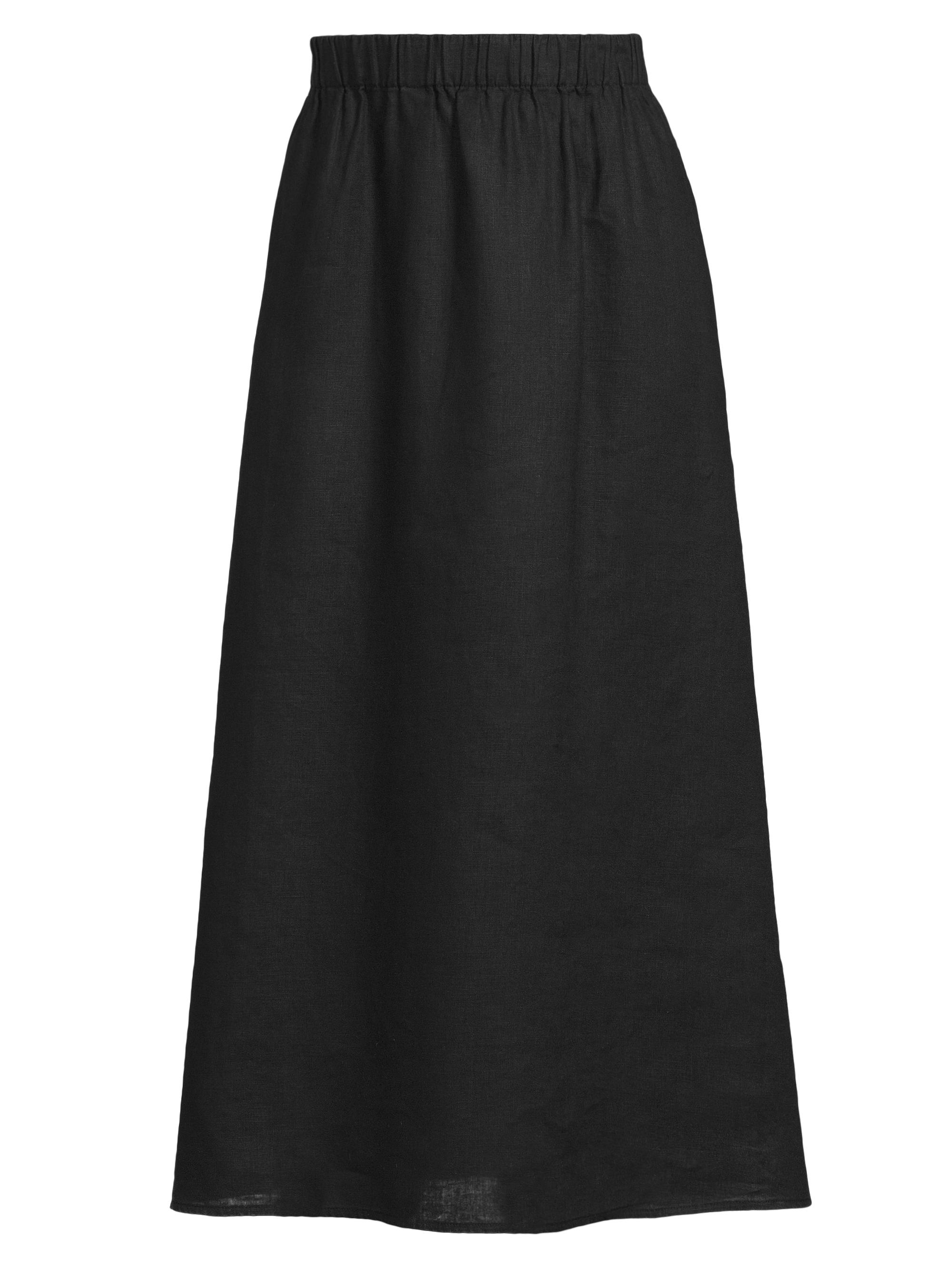 Eileen Fisher Women's Linen Midi Skirt - Black