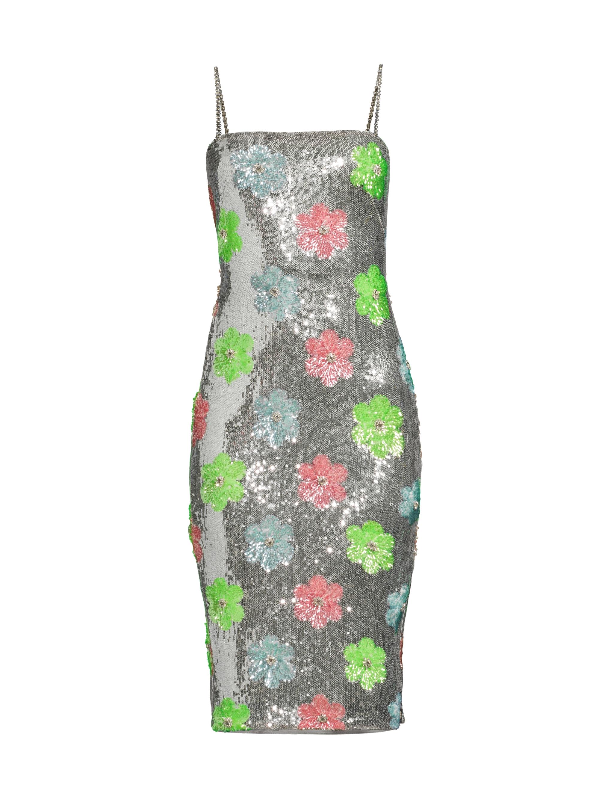Liv Foster Women's Sequined Midi-Dress - Silver Multi