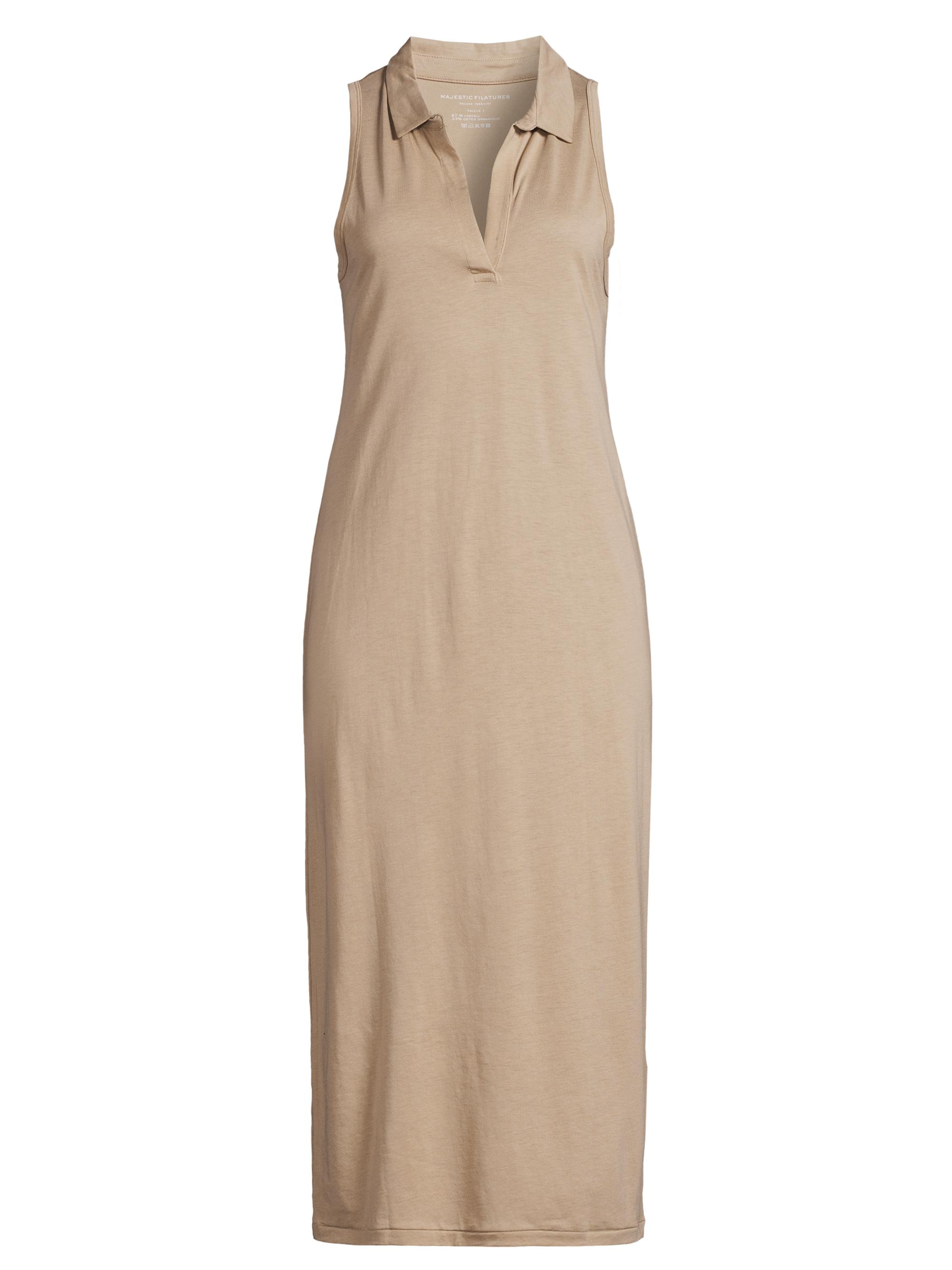 Majestic Filatures Women's Sleeveless Polo Tank Dress - Desert