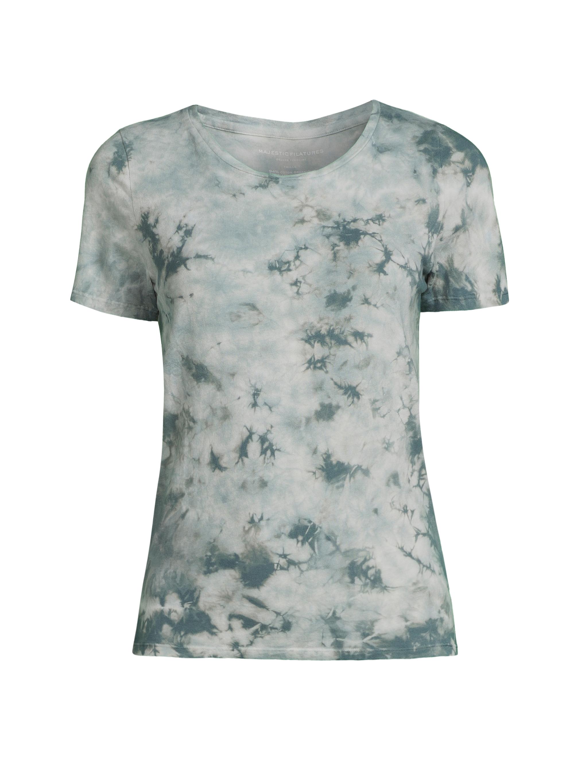 Majestic Filatures Women's Dyed Cotton-Blend T-Shirt - Aqua