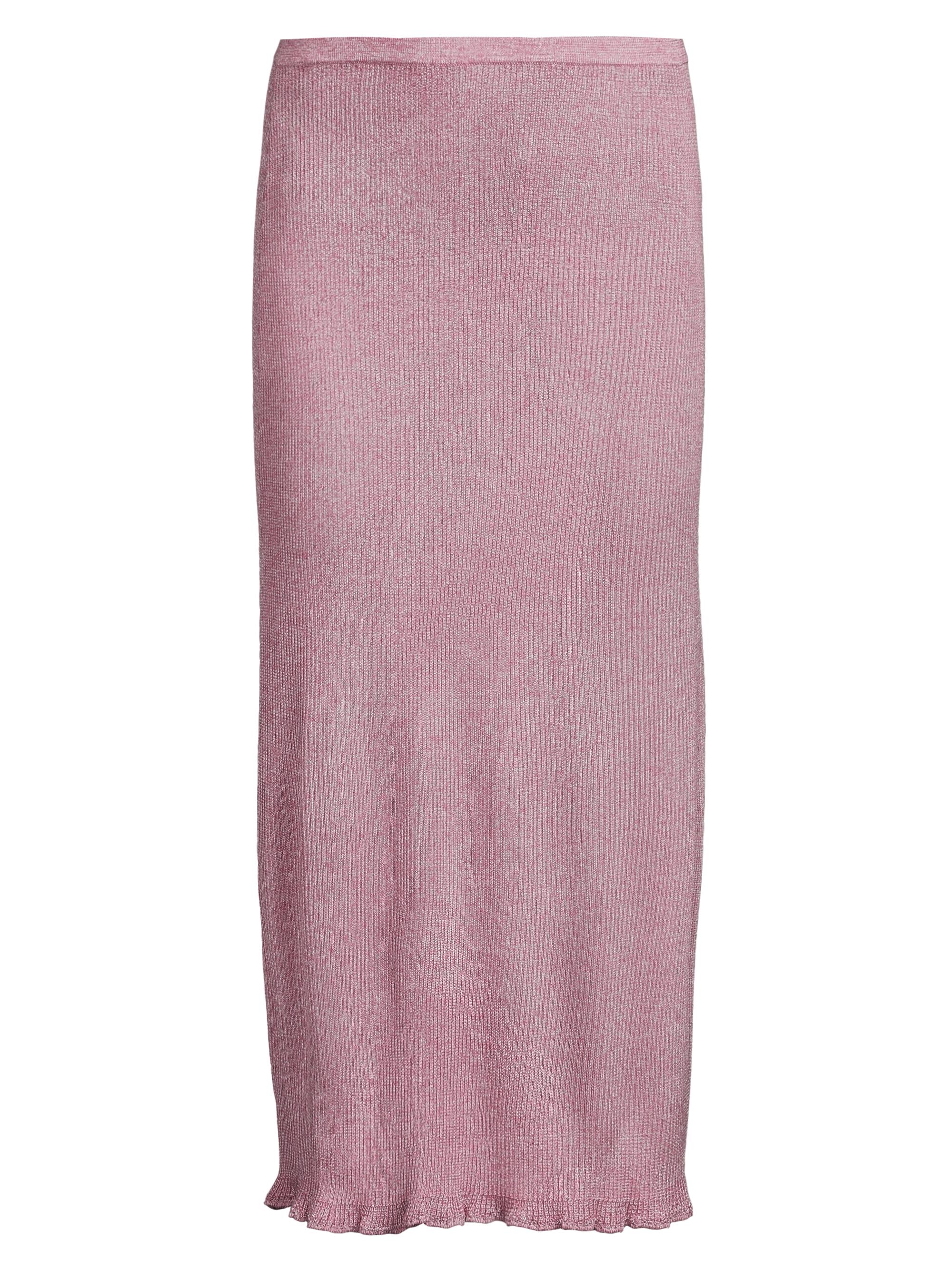 Majestic Filatures Women's Metallic Ribbed Midi-Skirt - Bois De Rose