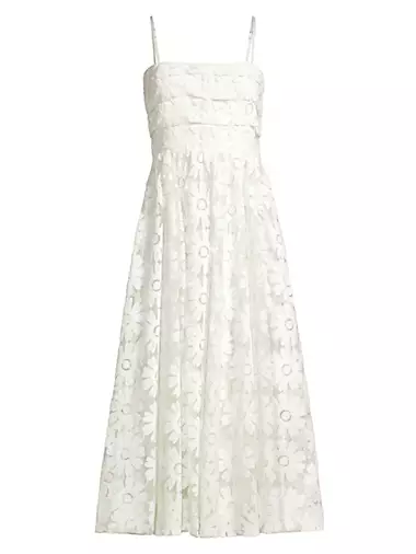 Geno Floral Lace Midi-Dress