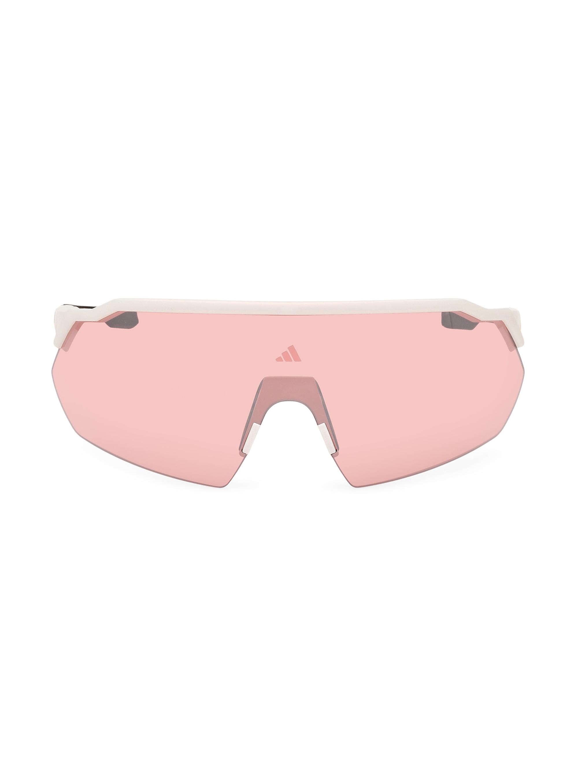 adidas Men's Shield Sunglasses - White Pink Mirror