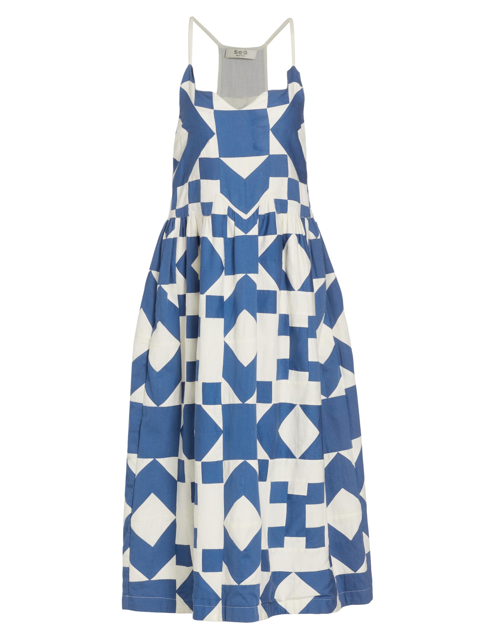 Sea Women's Tanya Geometric Patchwork Midi-Dress
