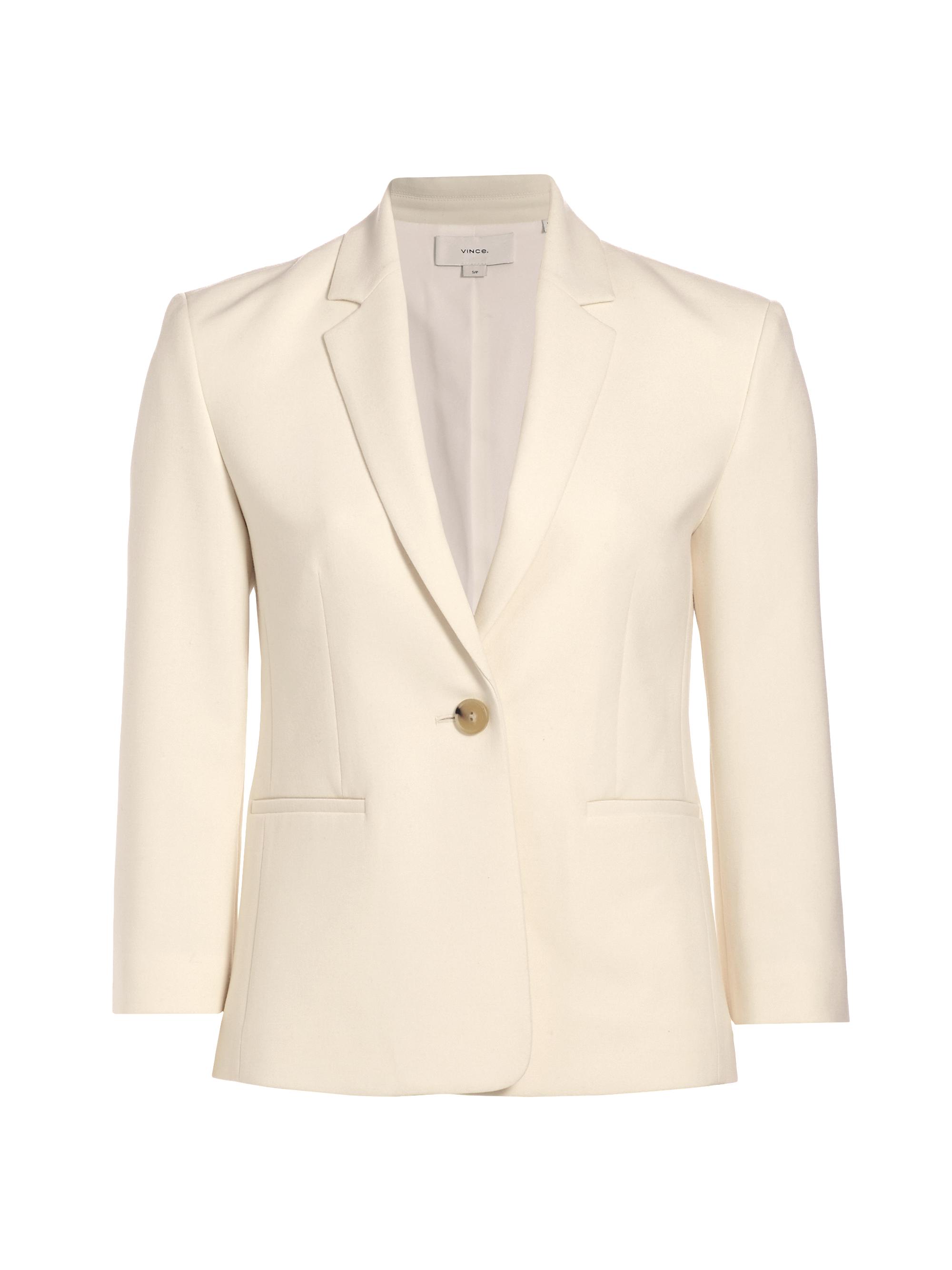 Vince Women's Crepe Single-Breasted Blazer - Off White
