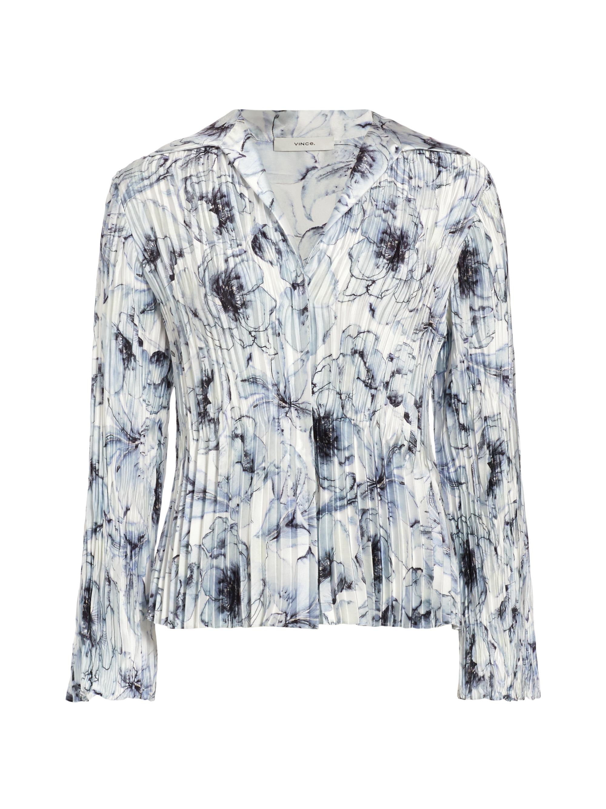 Vince Women's Lilly Pleated Blouse - Pale Azure