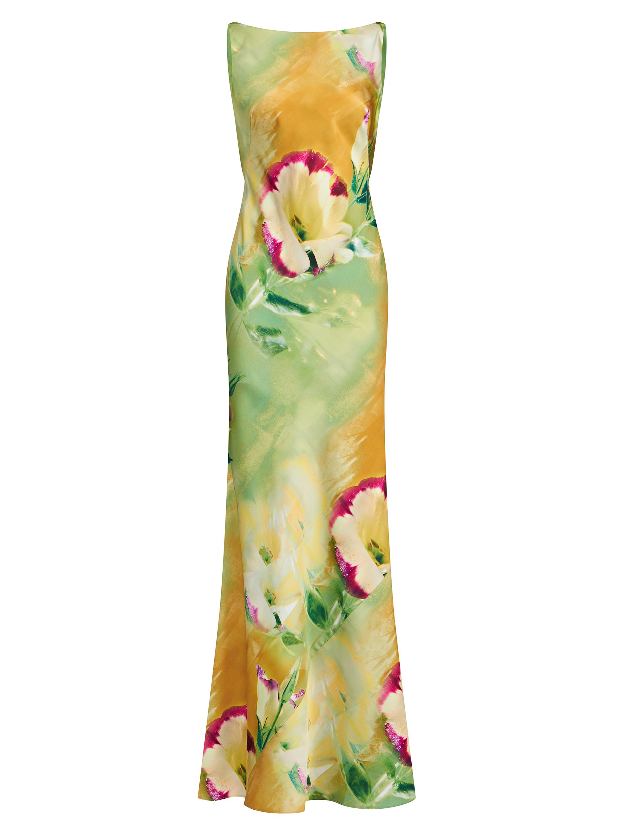 Kay Unger Women's Pippa Floral Satin Gown - Citrine