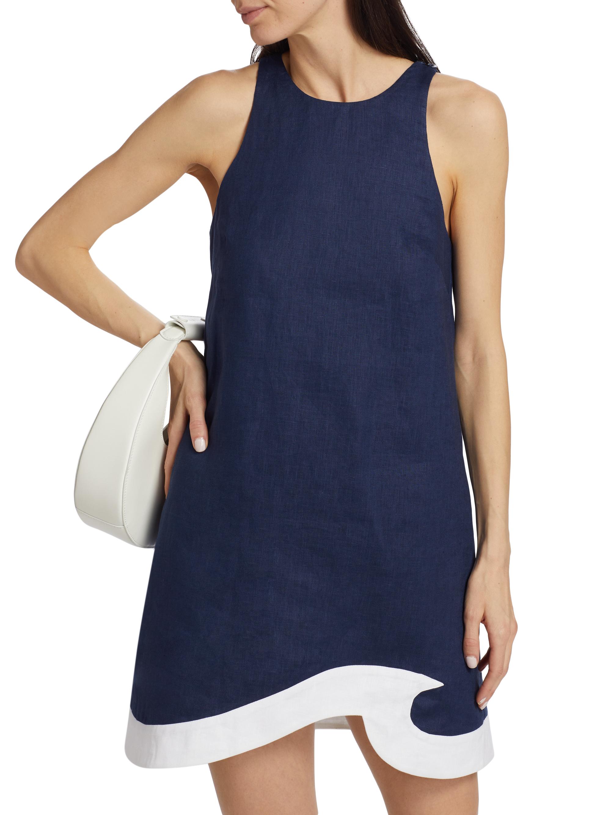 Staud Allori Linen Shift Dress Saks Fifth Avenue