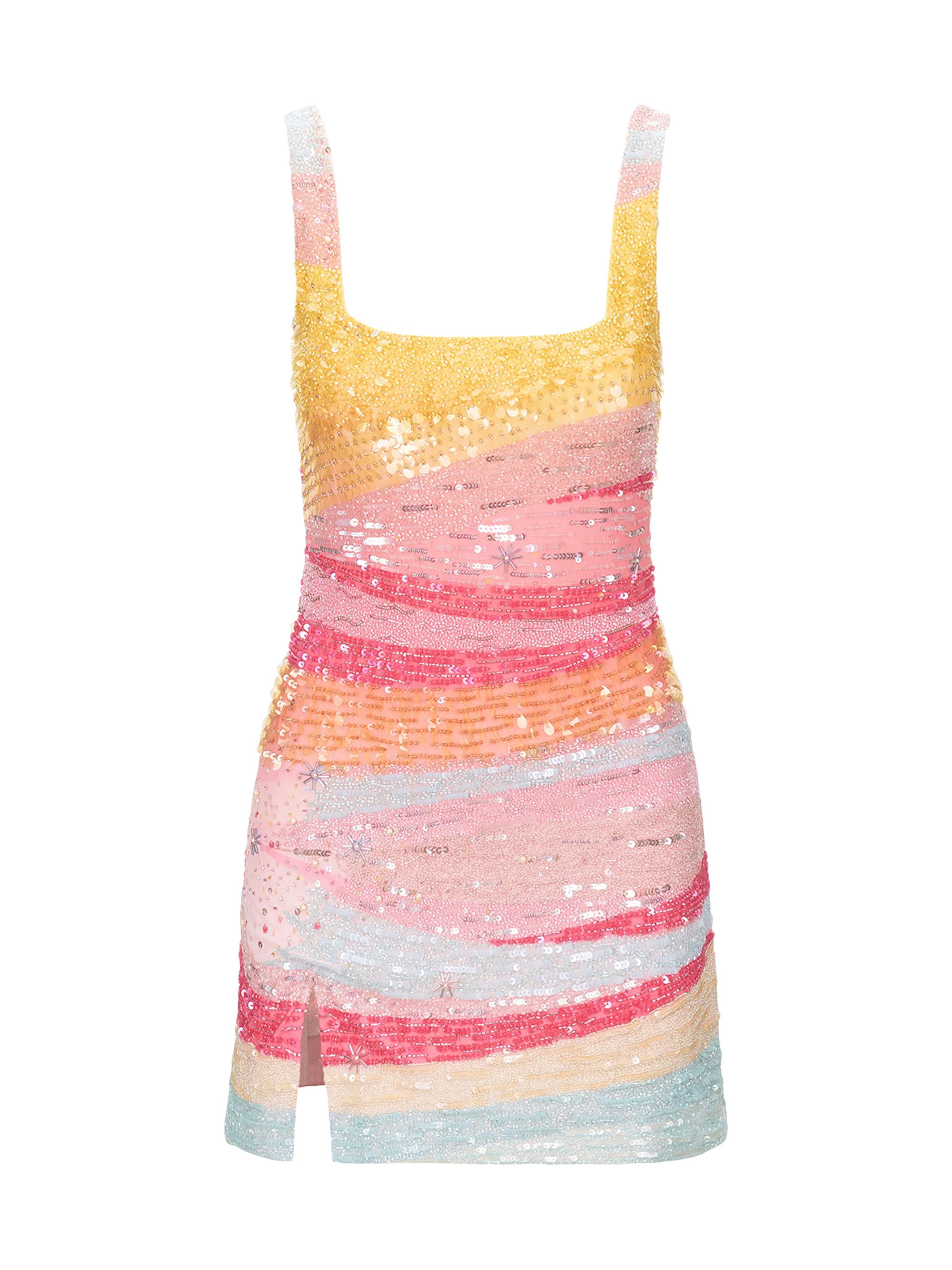 Staud Women's Le Sable Beaded Minidress - Sunset