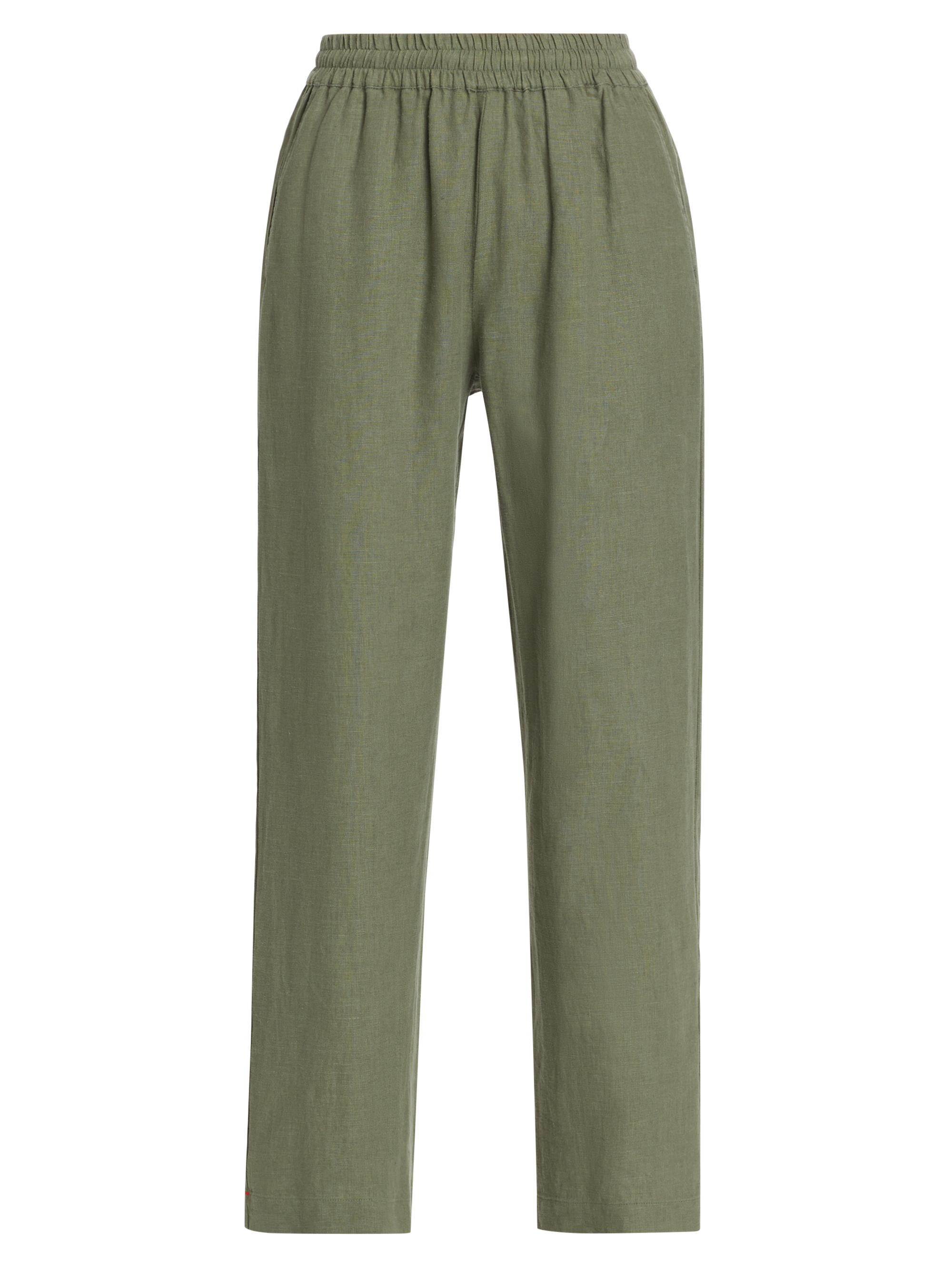 XÍRENA Women's Atticus Linen Straight-Leg Pants - Mossy