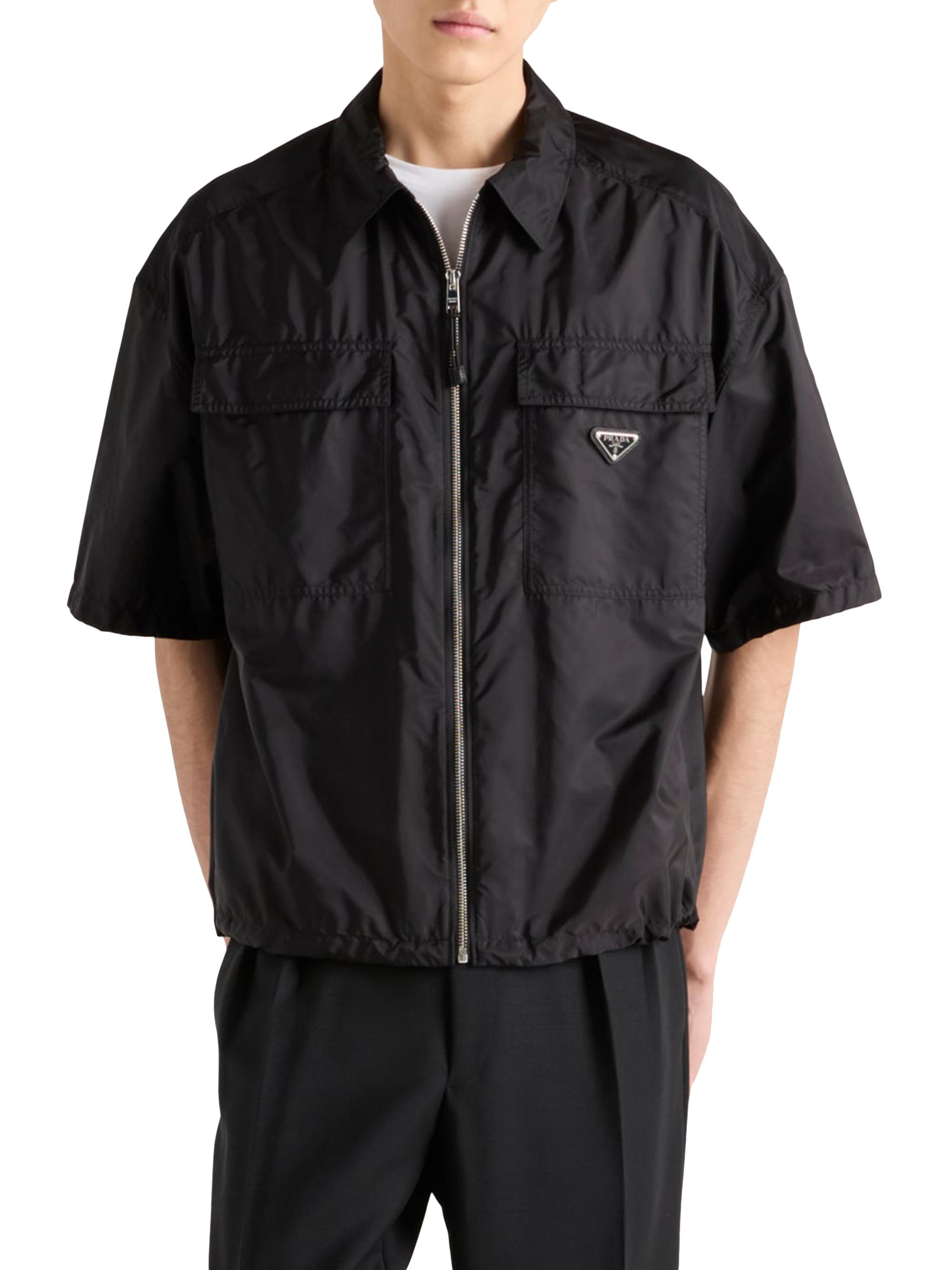 PRADA プラダ Re-Nylon Shirt ジップアップジャケット Prada Men's Re-Nylon Zip-Up Shirt | Neiman Marcus