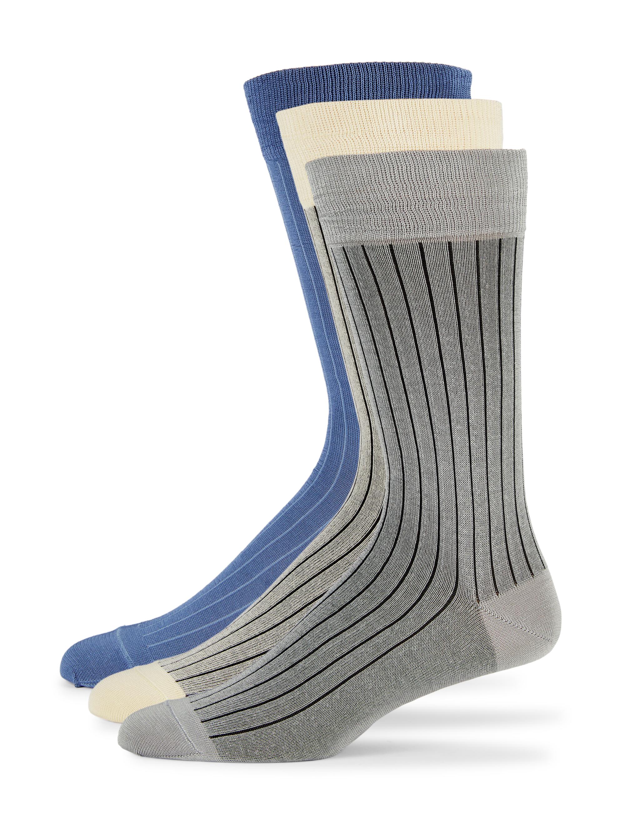 Paul Smith Men's 3-Pack Striped Cotton-Blend Socks