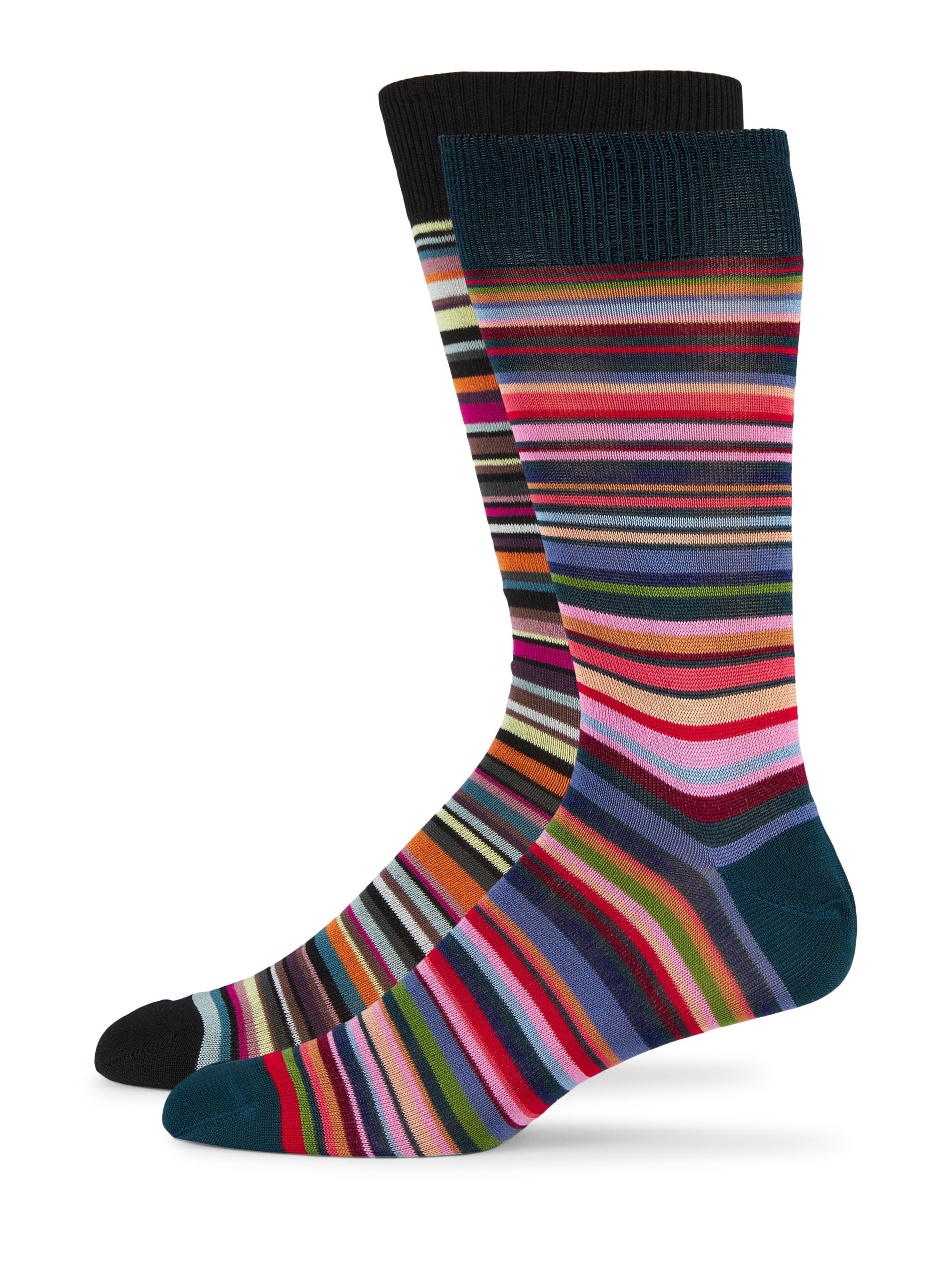 Paul Smith Men's 2-Pack Striped Socks Set - Navy