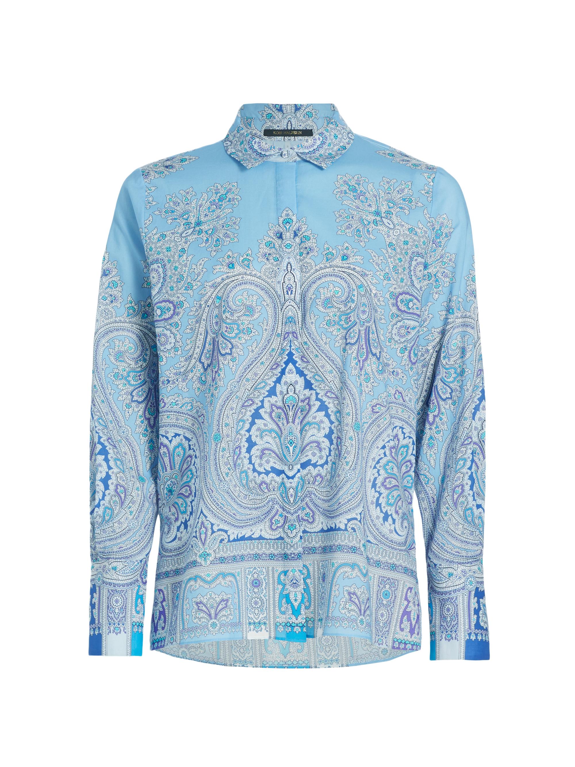 Kobi Halperin Women's Hunter Paisley Button-Up Blouse - Powder Blue Multi