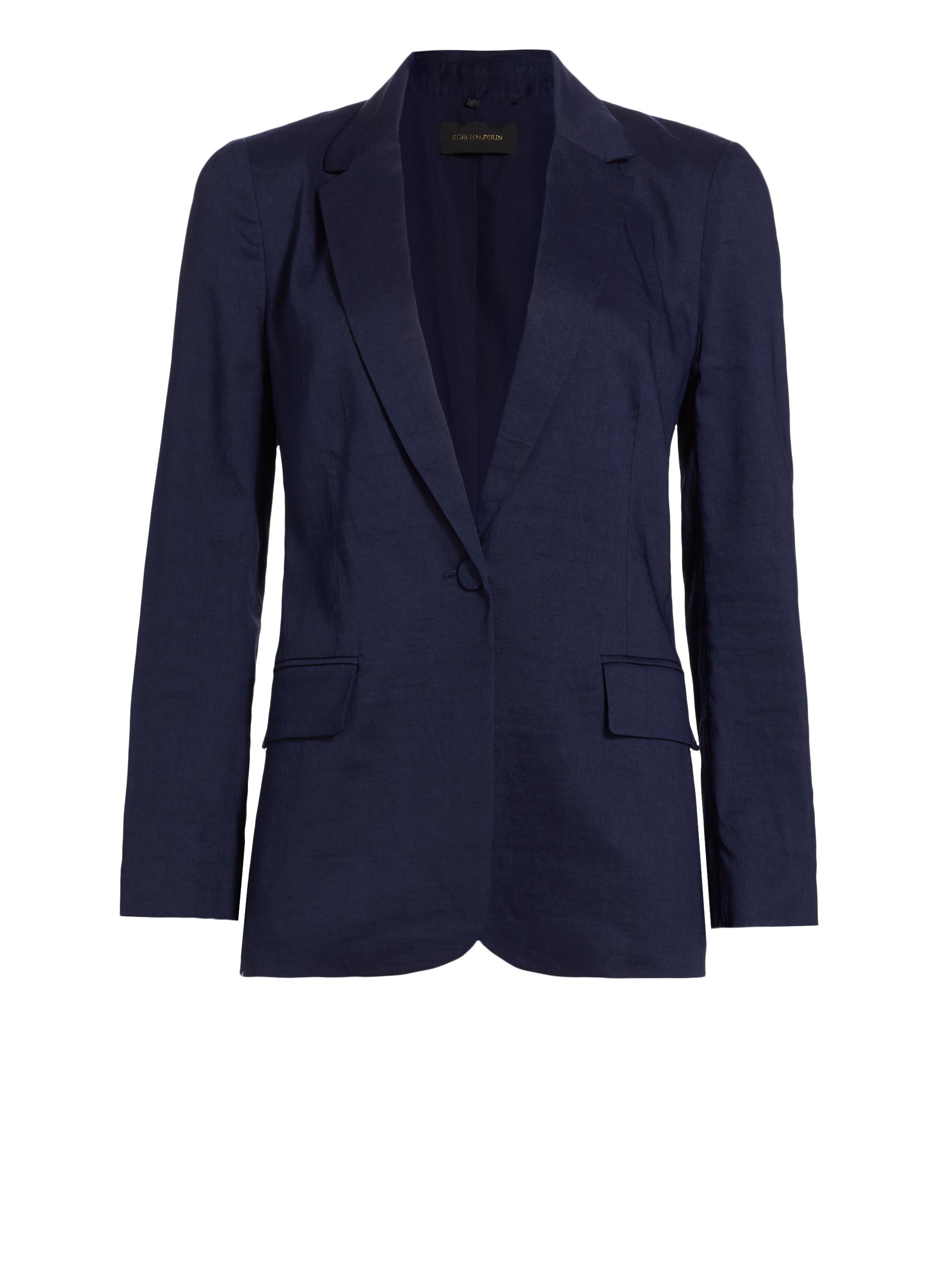 If Only Studio Stretch-Denim Single-Breasted Blazer | Saks Fifth