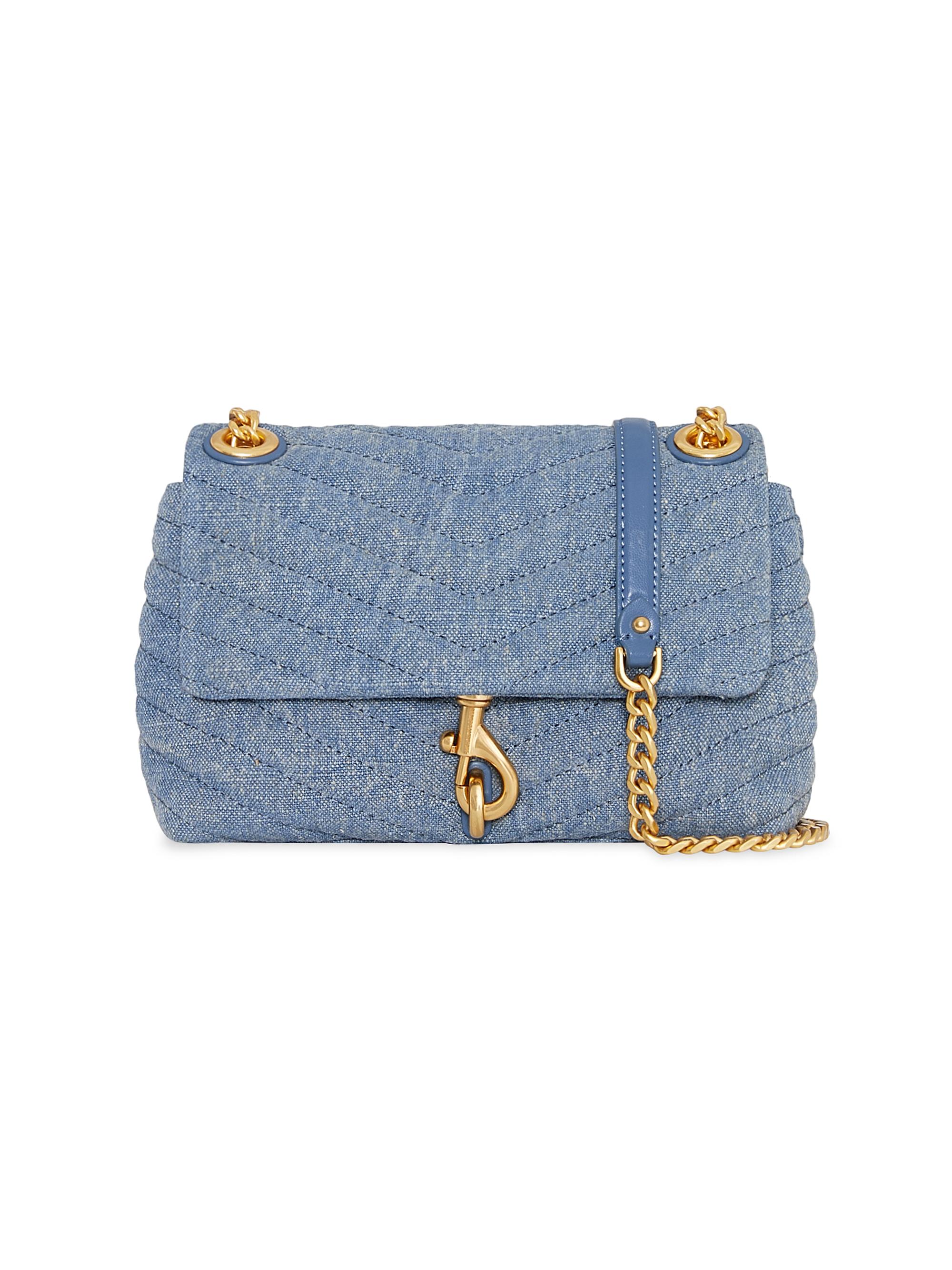 Rebecca Minkoff Women's Edie Chevron Quilted Crossbody Bag - Denim
