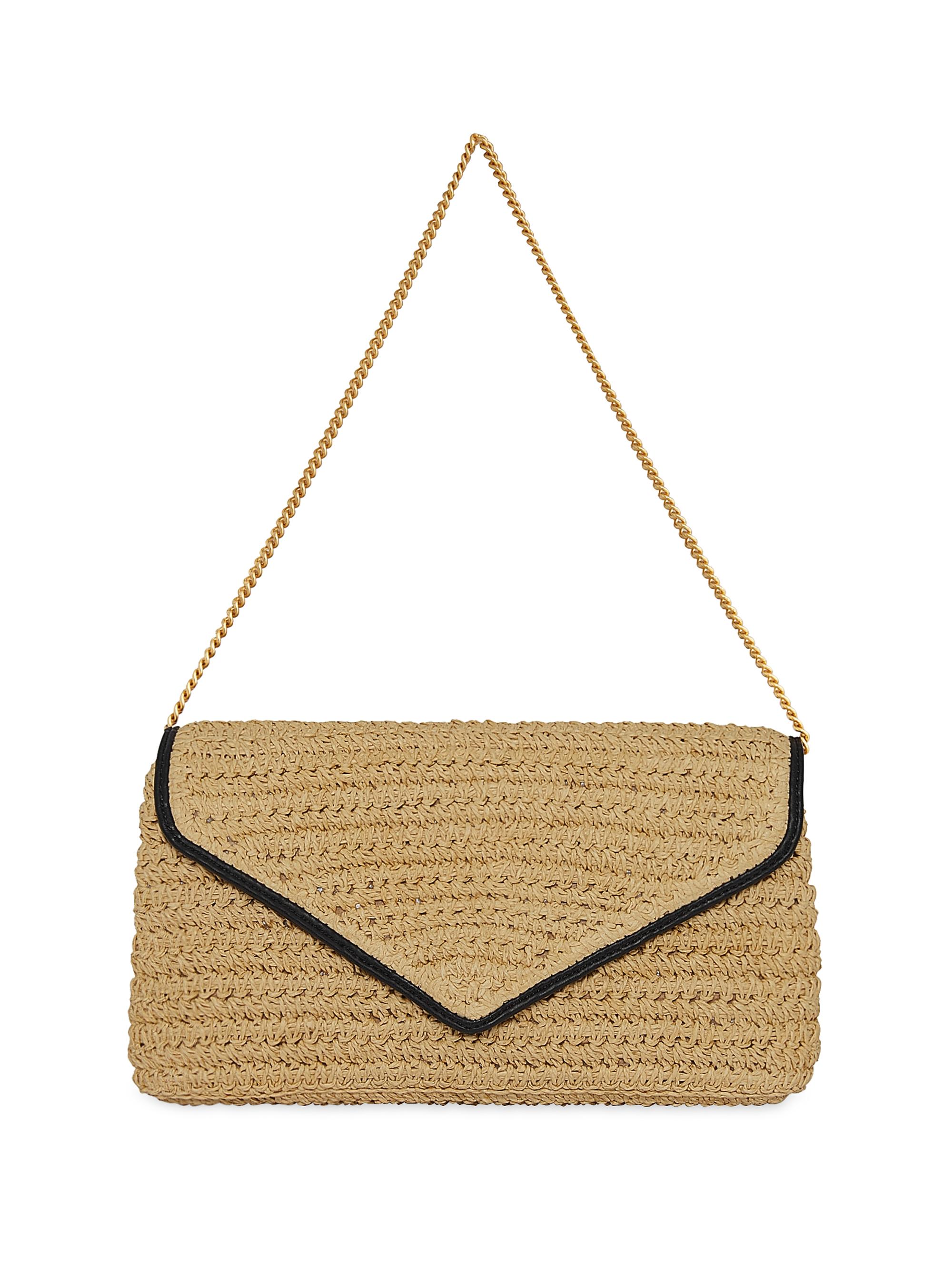 Rebecca Minkoff Women's Envelope Woven Shoulder Bag - Neutral Black