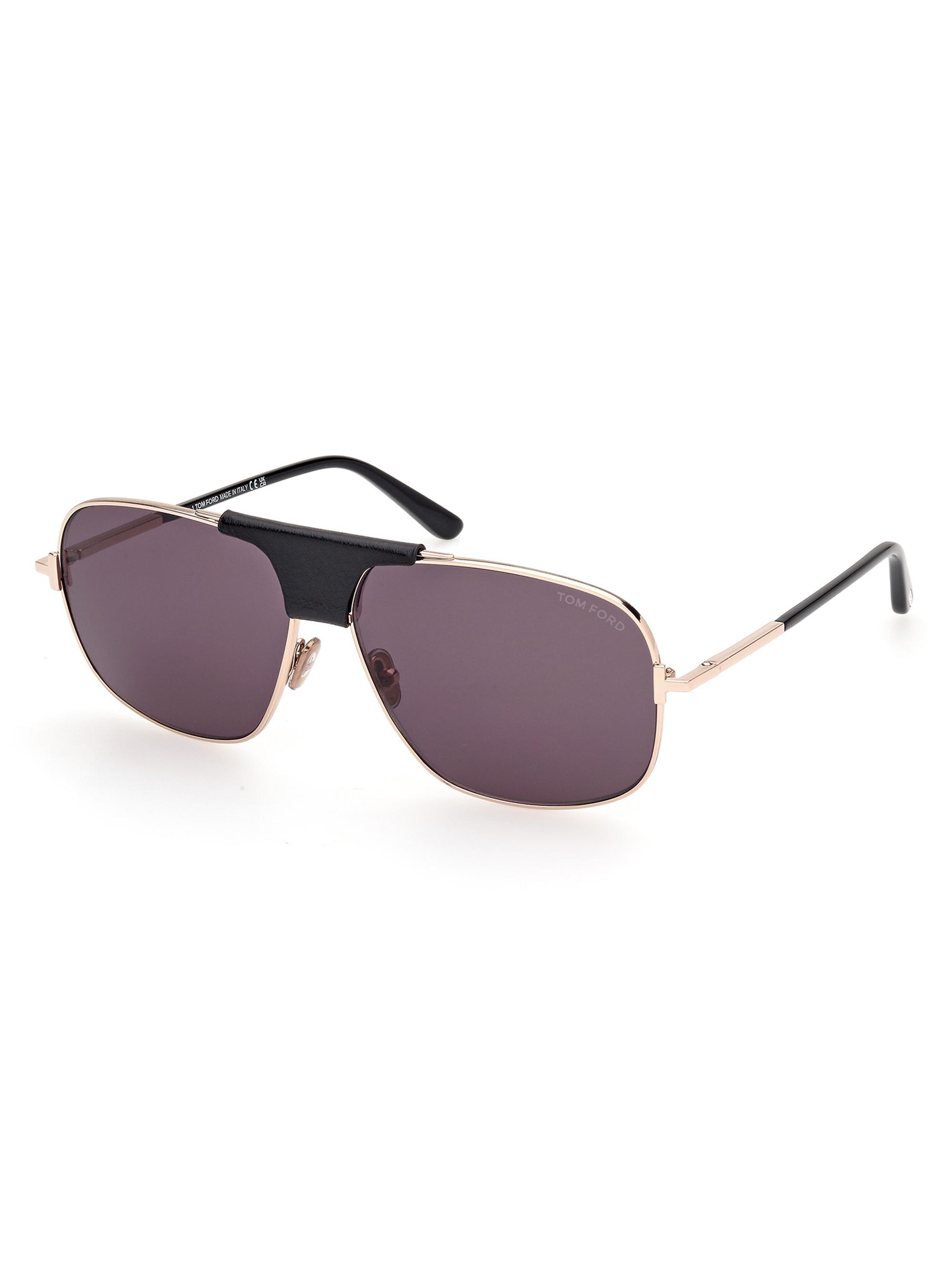 TOM FORD Men's 62MM Navigator Sunglasses - Rose Gold Black Smoke