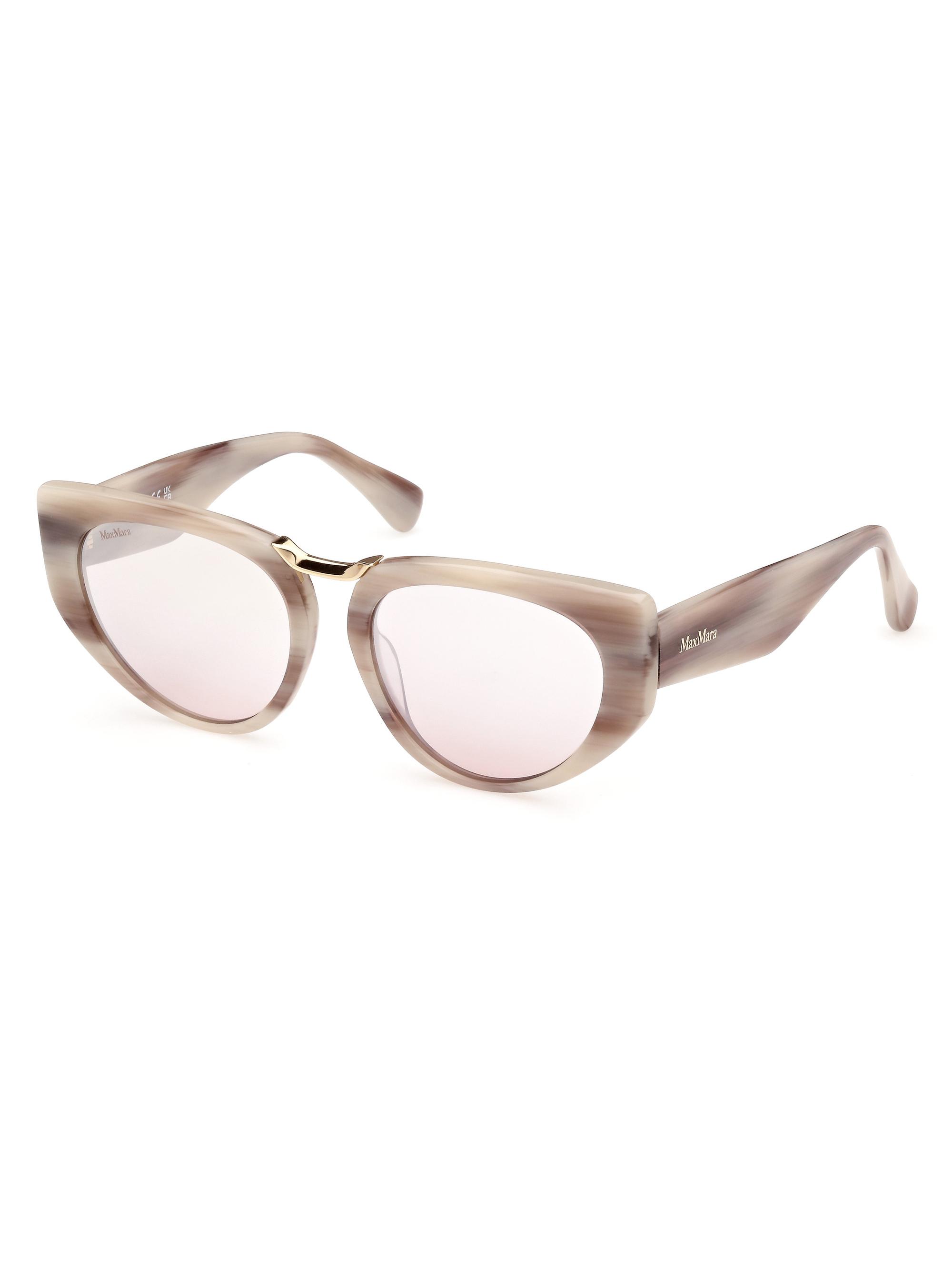 Max Mara Women's  54MM Mirrored Cat-Eye Sunglasses - Beige Horn Taupe Mirror