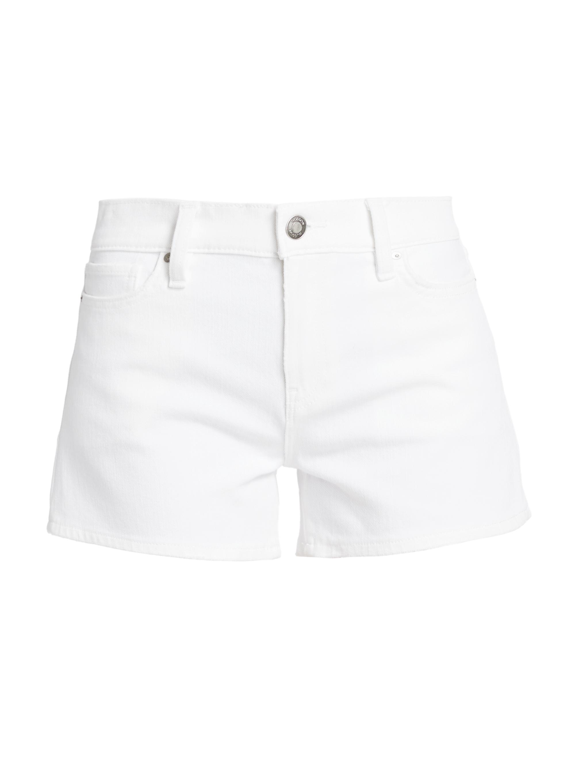 Hudson Jeans Women's Gemma Twill Mid-Rise Shorts - Clean White