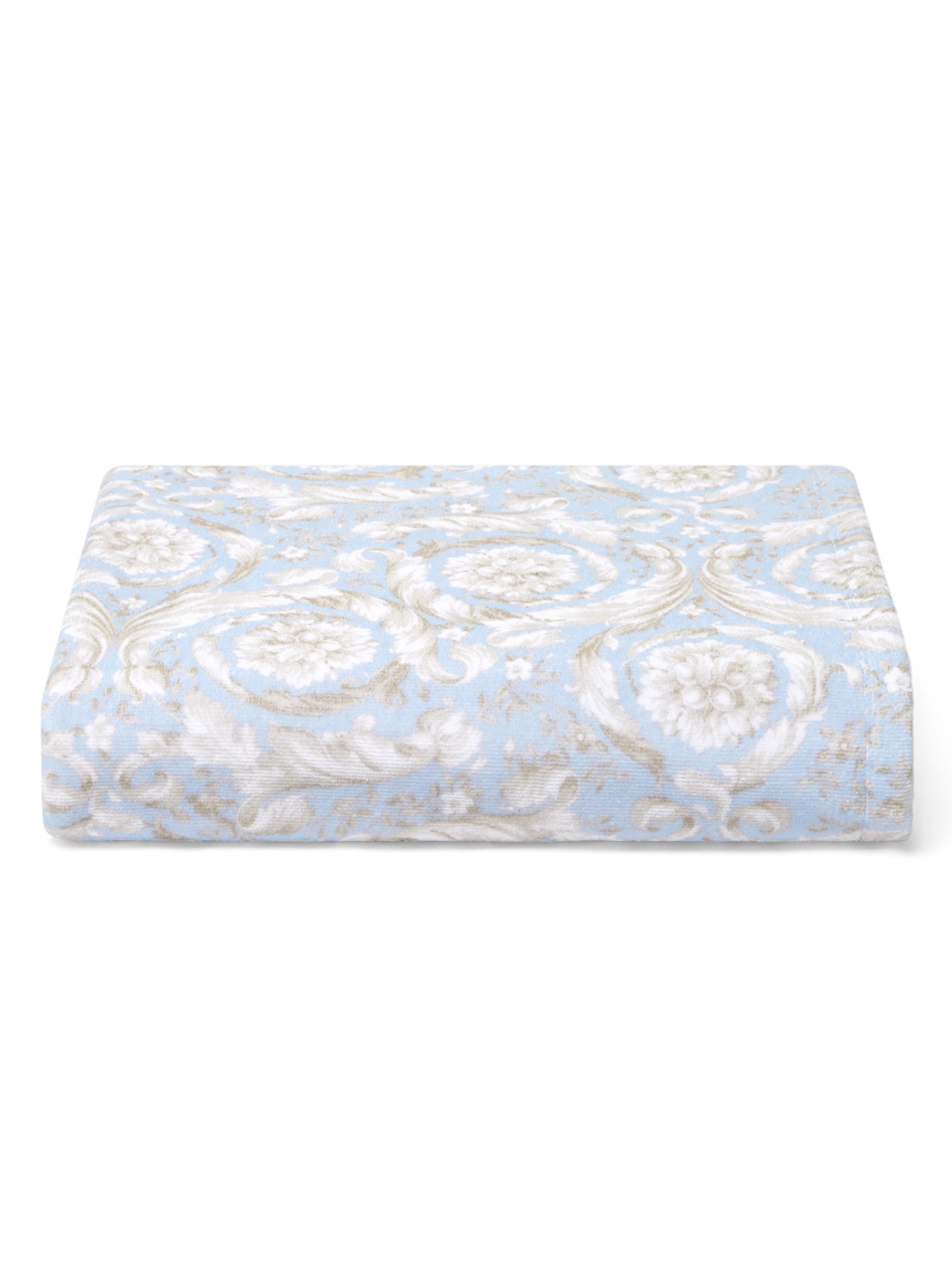 Versace Barocco Cotton Towel - Blue Hydrangea Bone