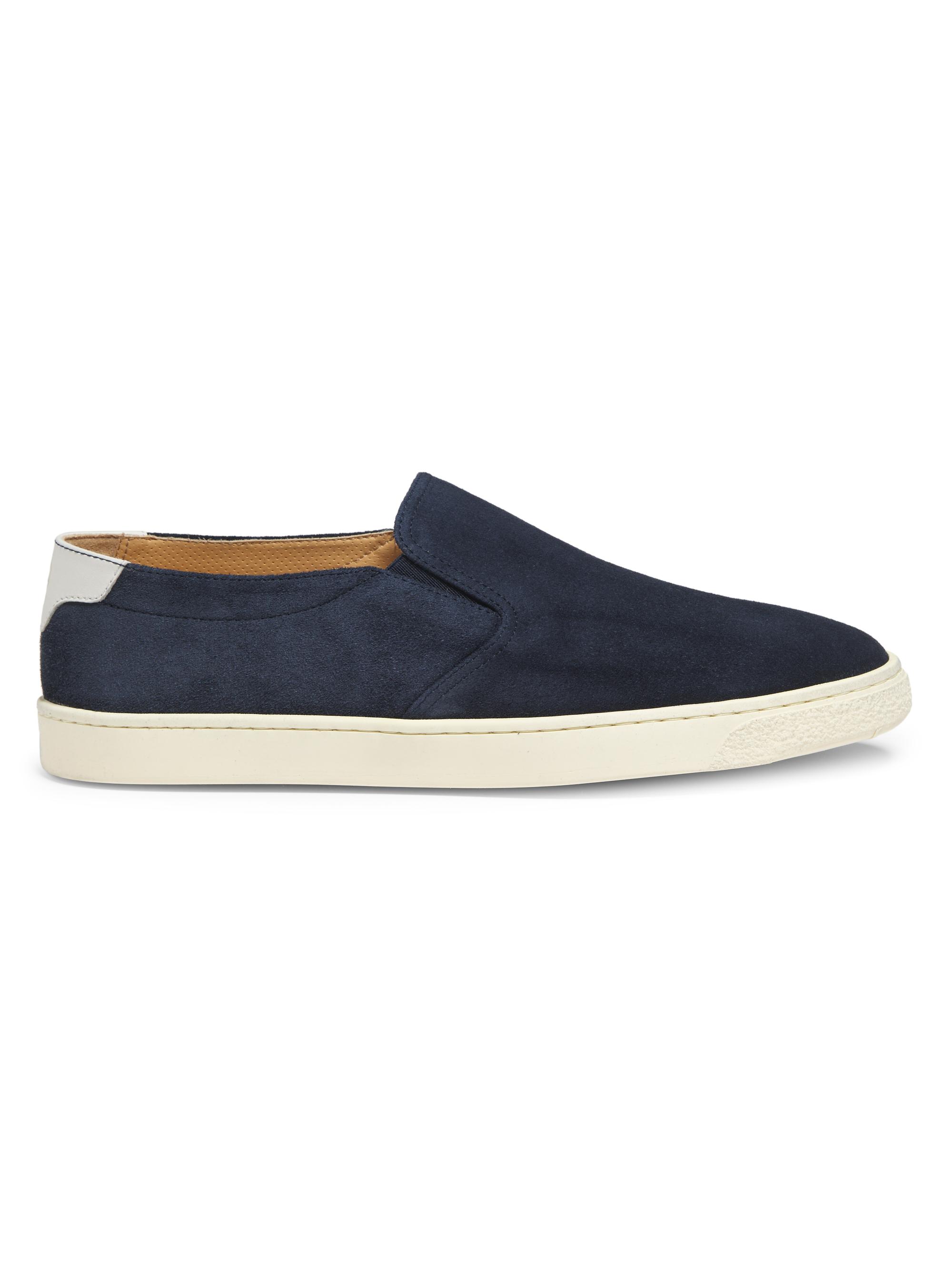 Brunello Cucinelli Men's Leather Low-Top Sneakers - Navy