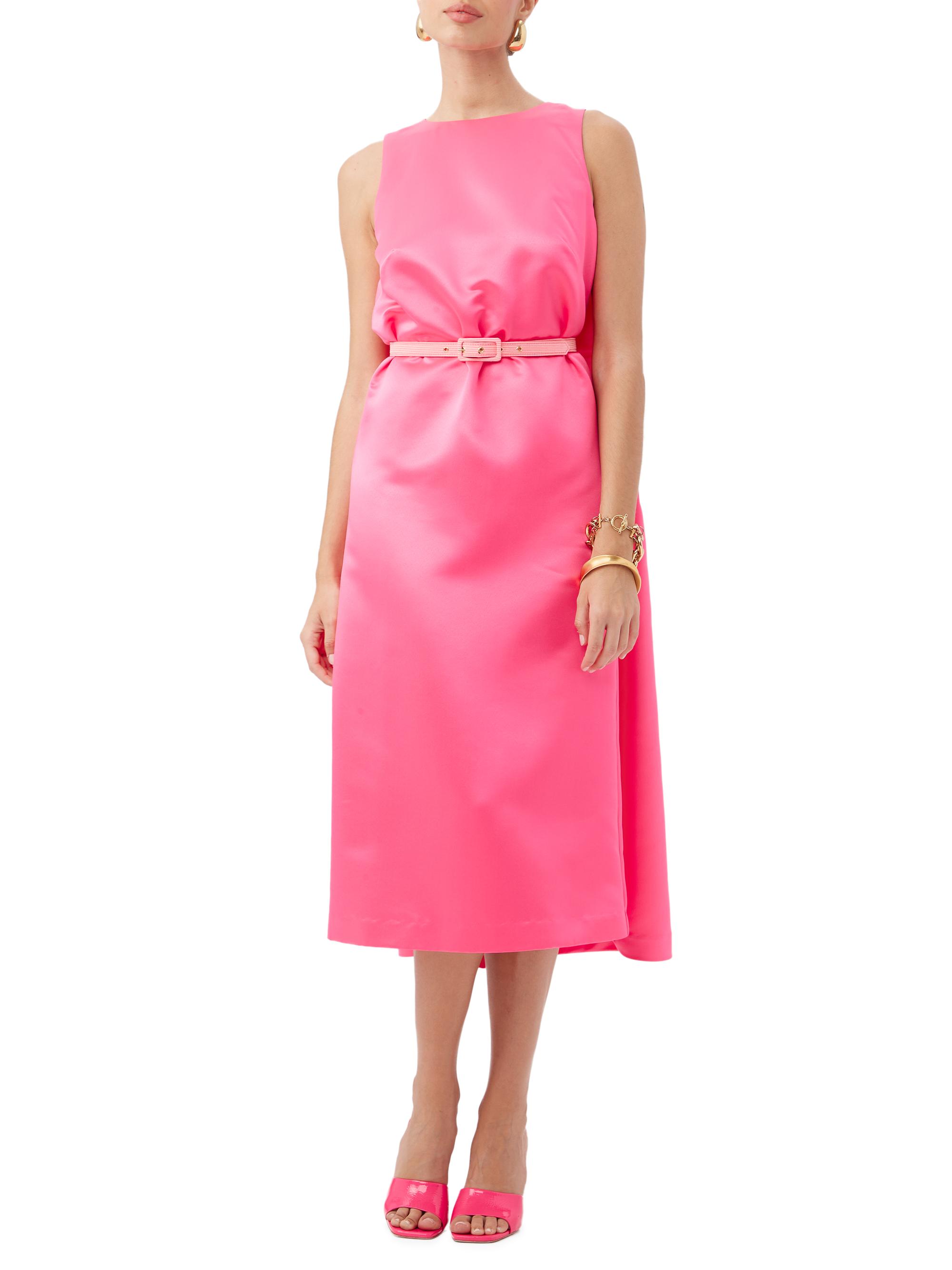 Trina Turk Women's Baroness Satin Cape Midi-Dress - Pink Paradise