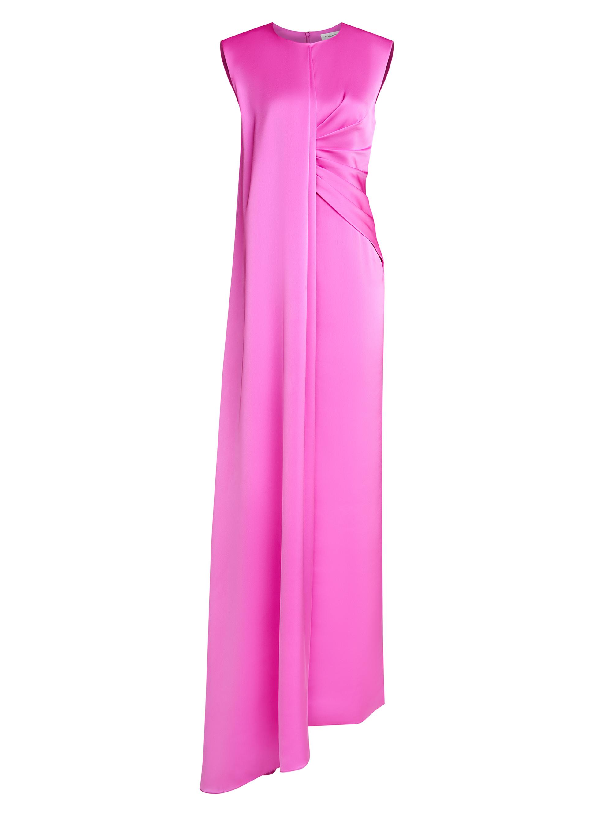 Halston Women's Tara Satin Pleated Gown - Taffy