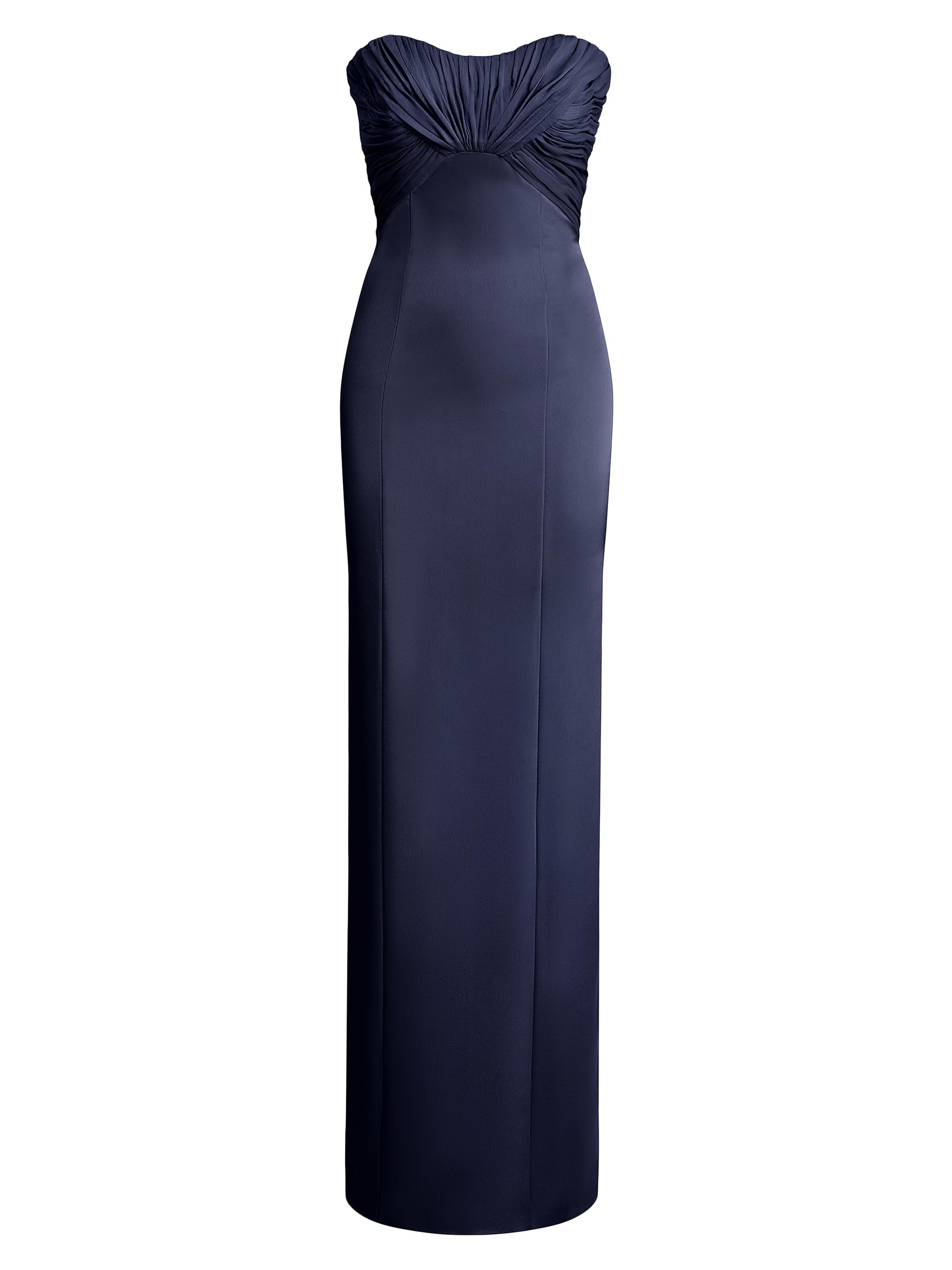 Halston Women's Henna Satin Strapless Gown - Navy