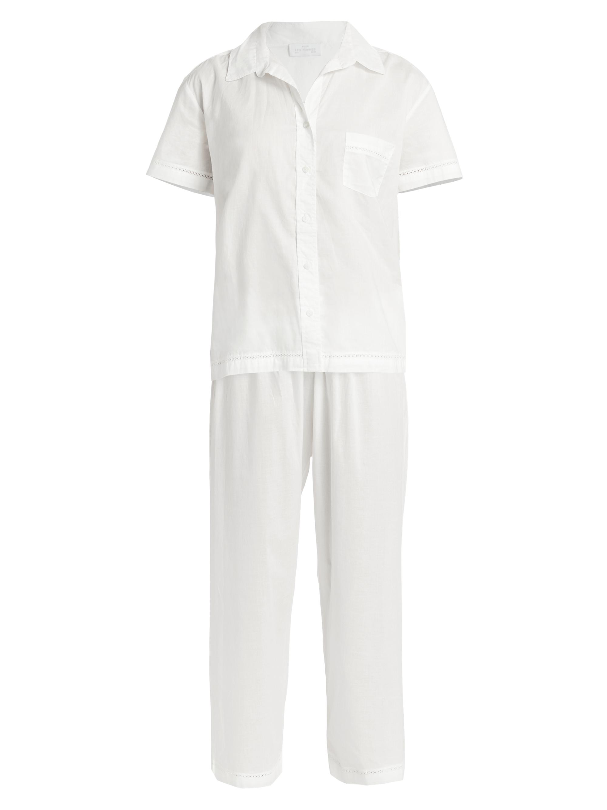Pour Les Femmes Women's Core Classics Pajama Set - White