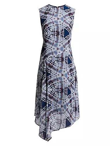 Cecilia Asymmetric Silk Midi-Dress