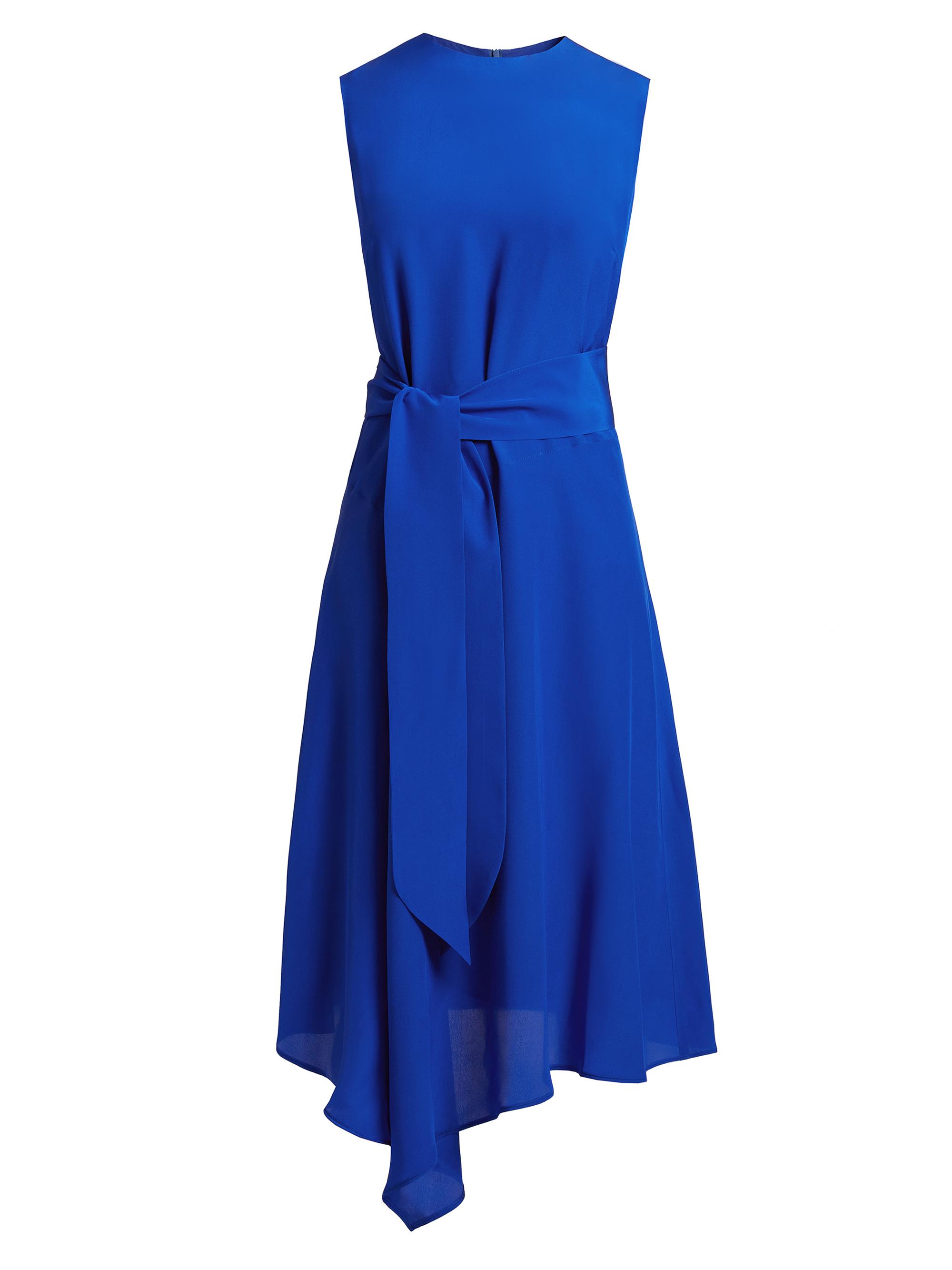 Santorelli Women's Cecilia Asymmetric Silk Midi-Dress - Electric Blue