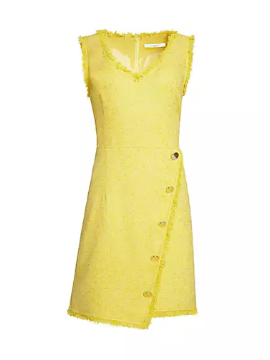 Bouclé Asymmetric Mini Dress