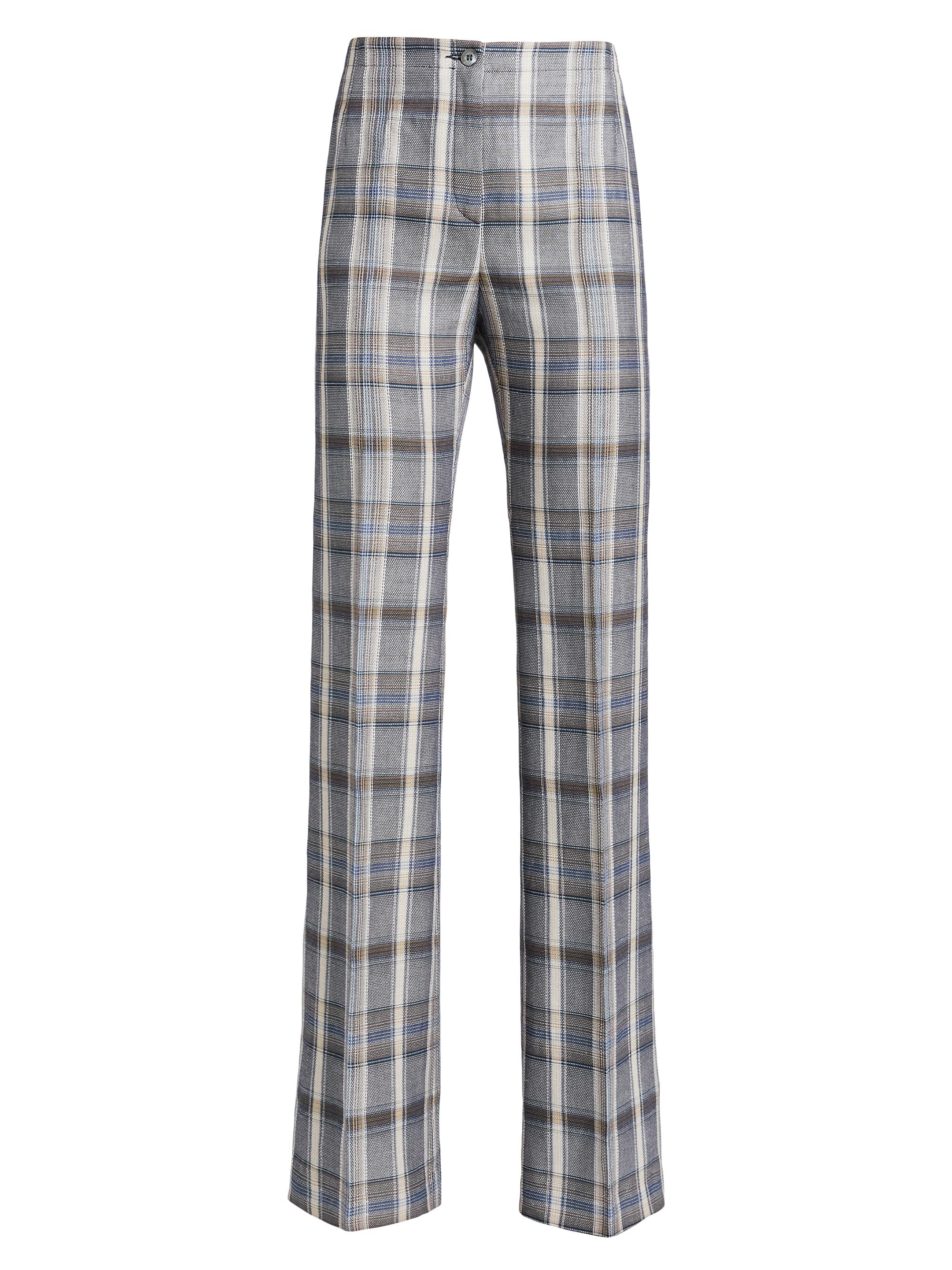 Santorelli Women's Elizabeth Plaid Flared Pants - Electric Blue