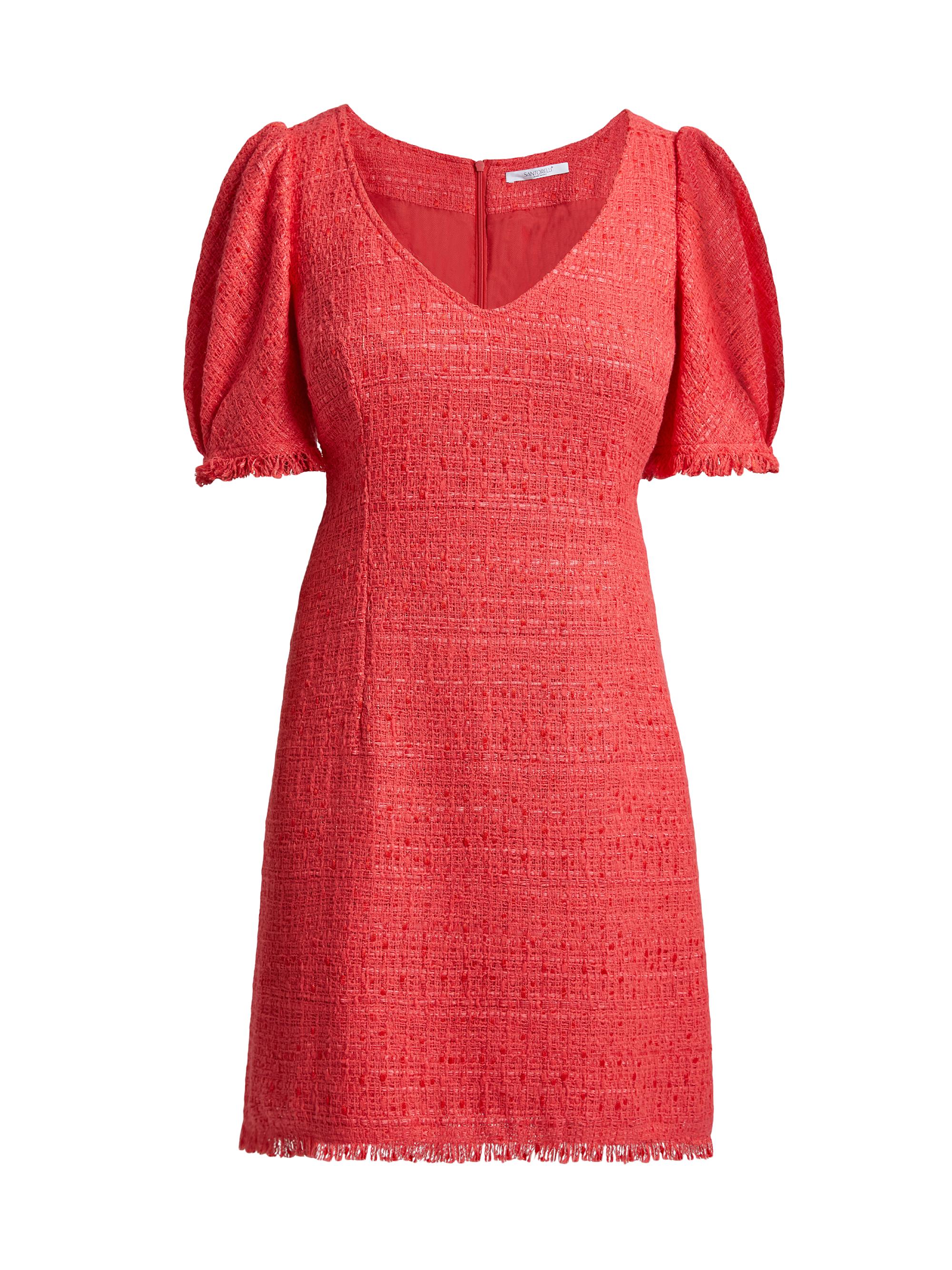 Santorelli Women's Tweed Sheath Minidress - Vermilion