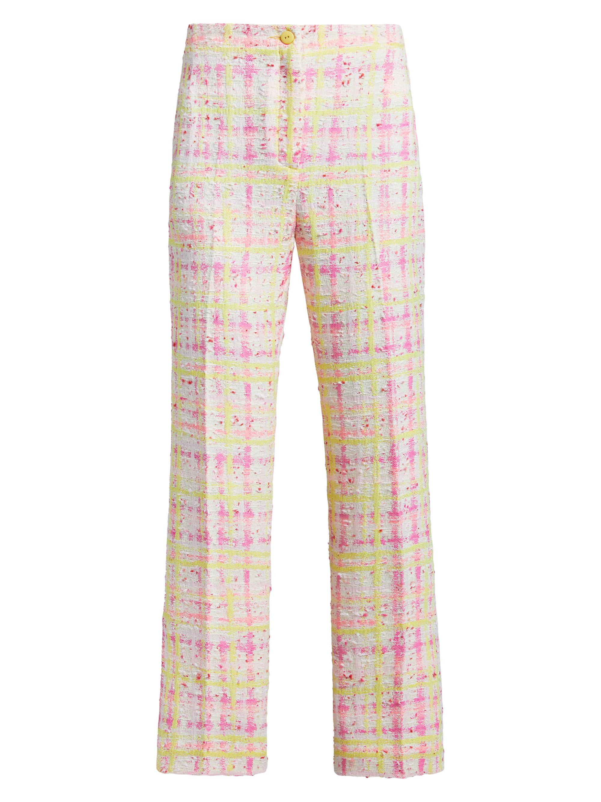 Santorelli Women's Tweed Straight-Leg Ankle Pants - Petal Pink