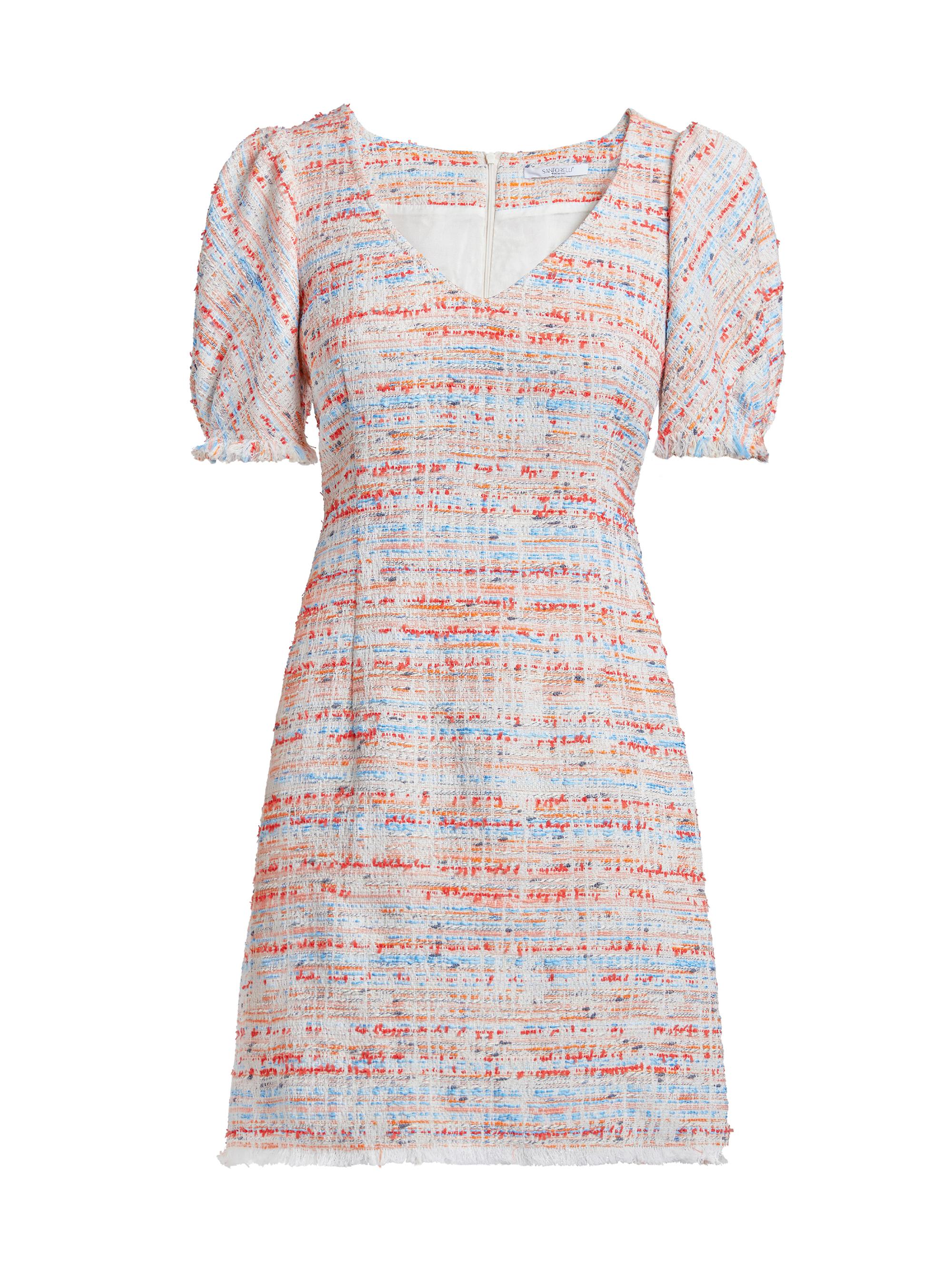 Santorelli Women's Bianca Cotton-Blend Tweed Short-Sleeve Minidress - Shell