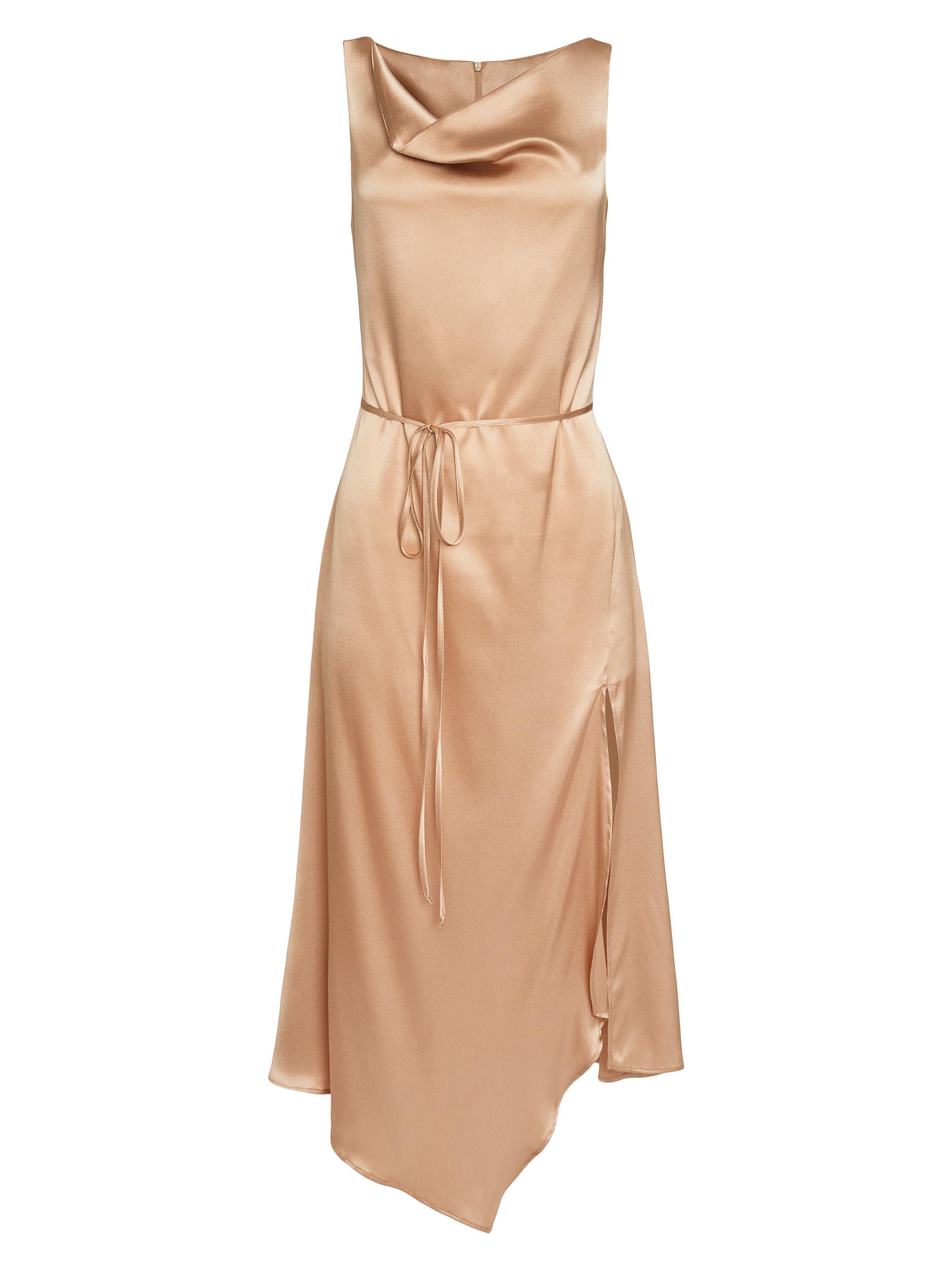 Santorelli Women's Stretch Silk Cowlneck Maxi Dress - Bronze