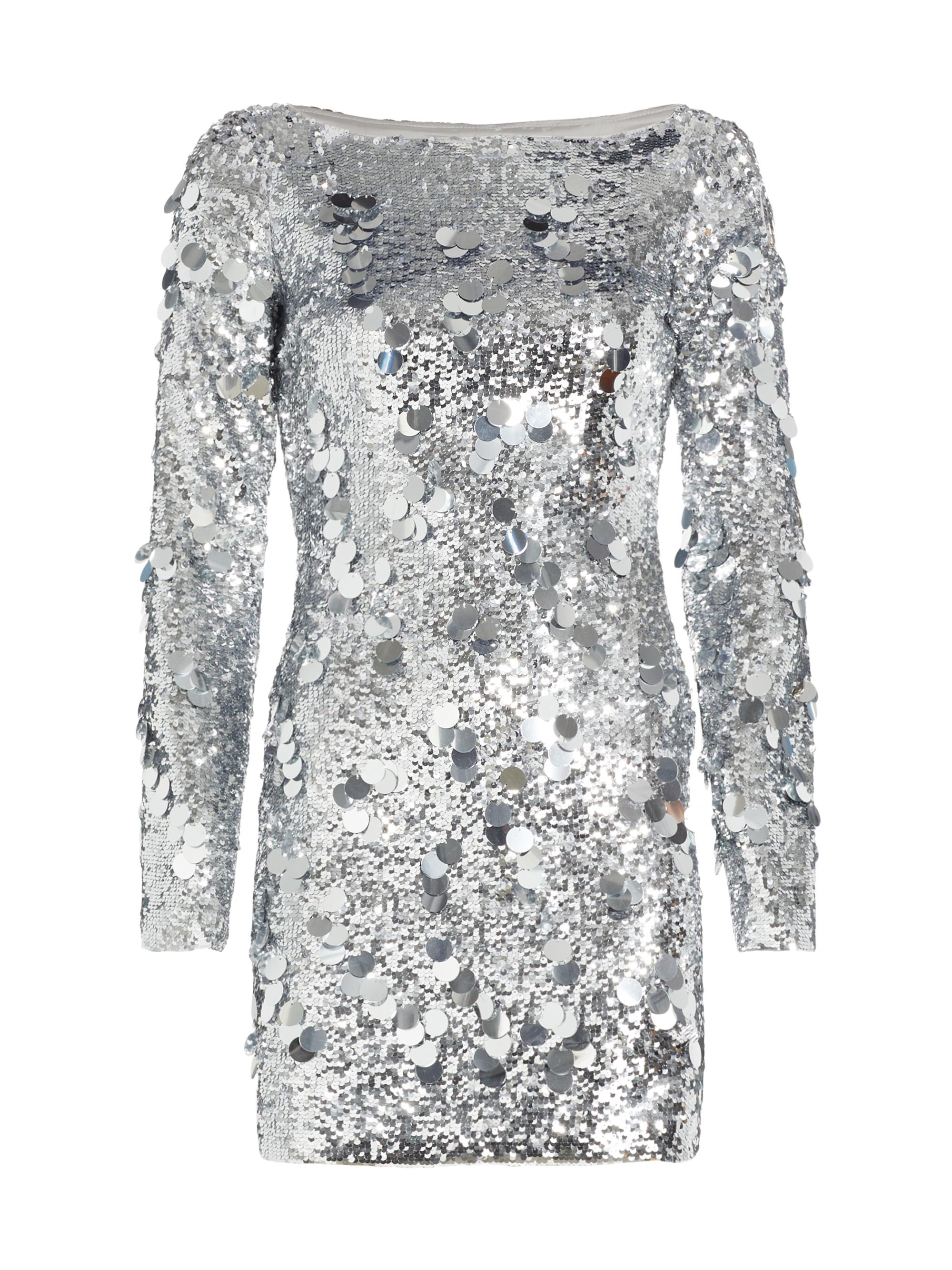 Guizio Women's Paillette Backless Minidress - Silver