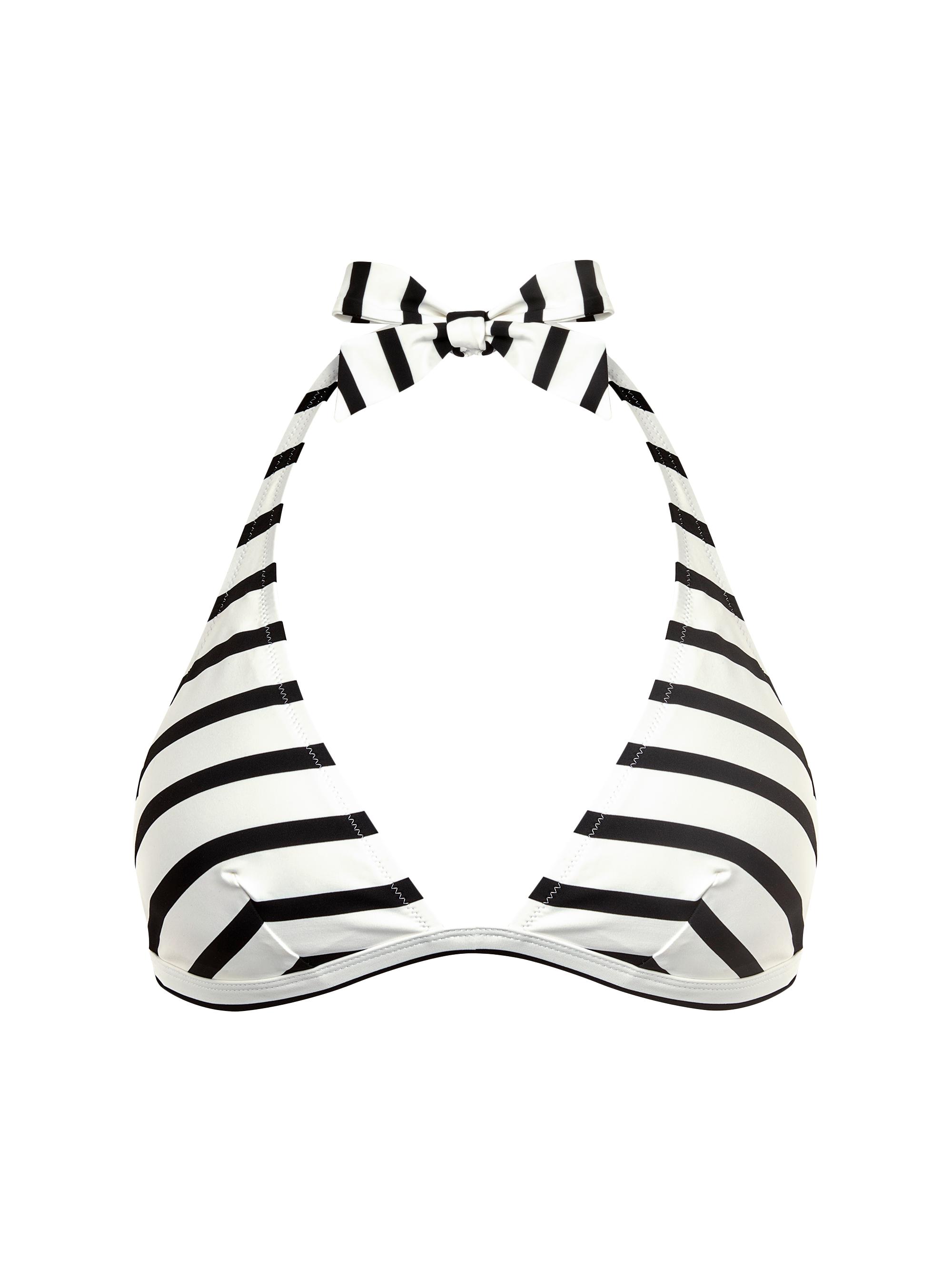 Vilebrequin Women's Striped Halter Bikini Top - Noir Blanc